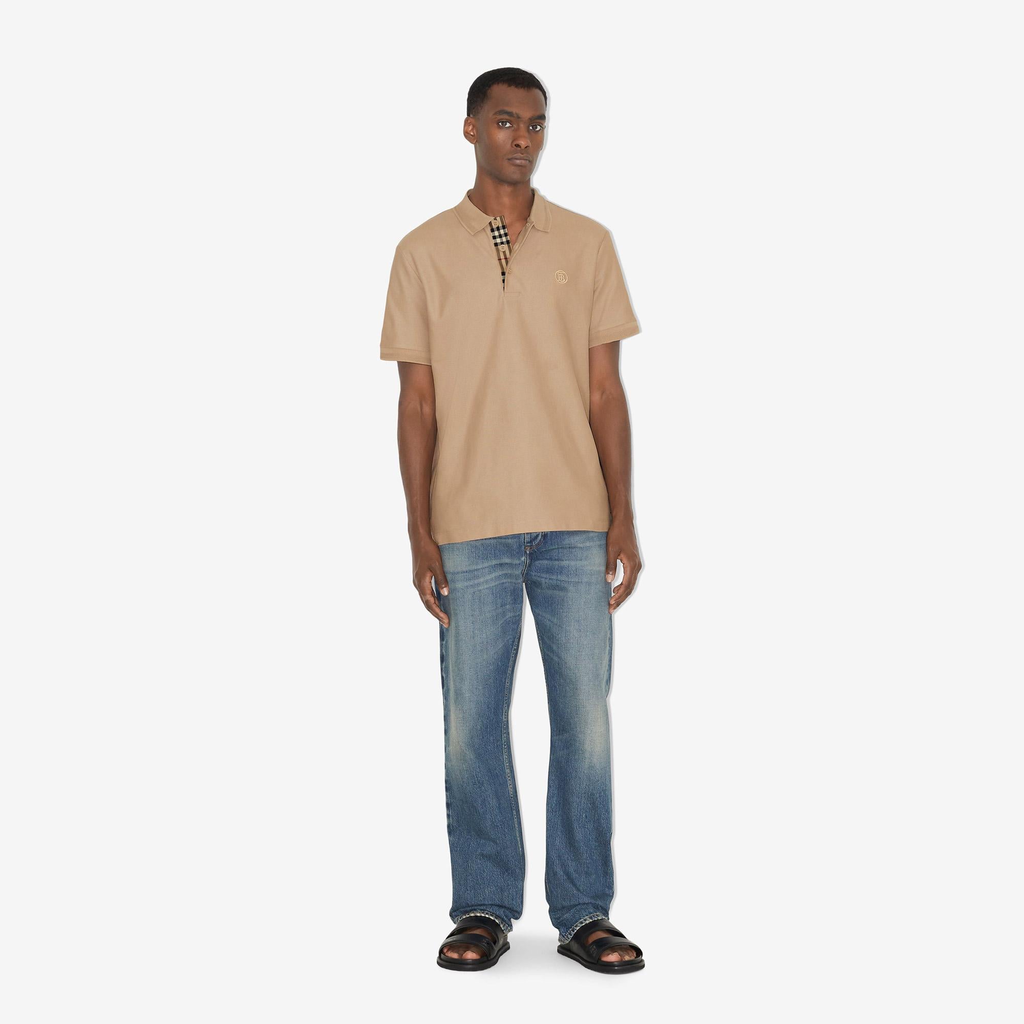 Burberry Eddie Cotton Erkek Bej Polo