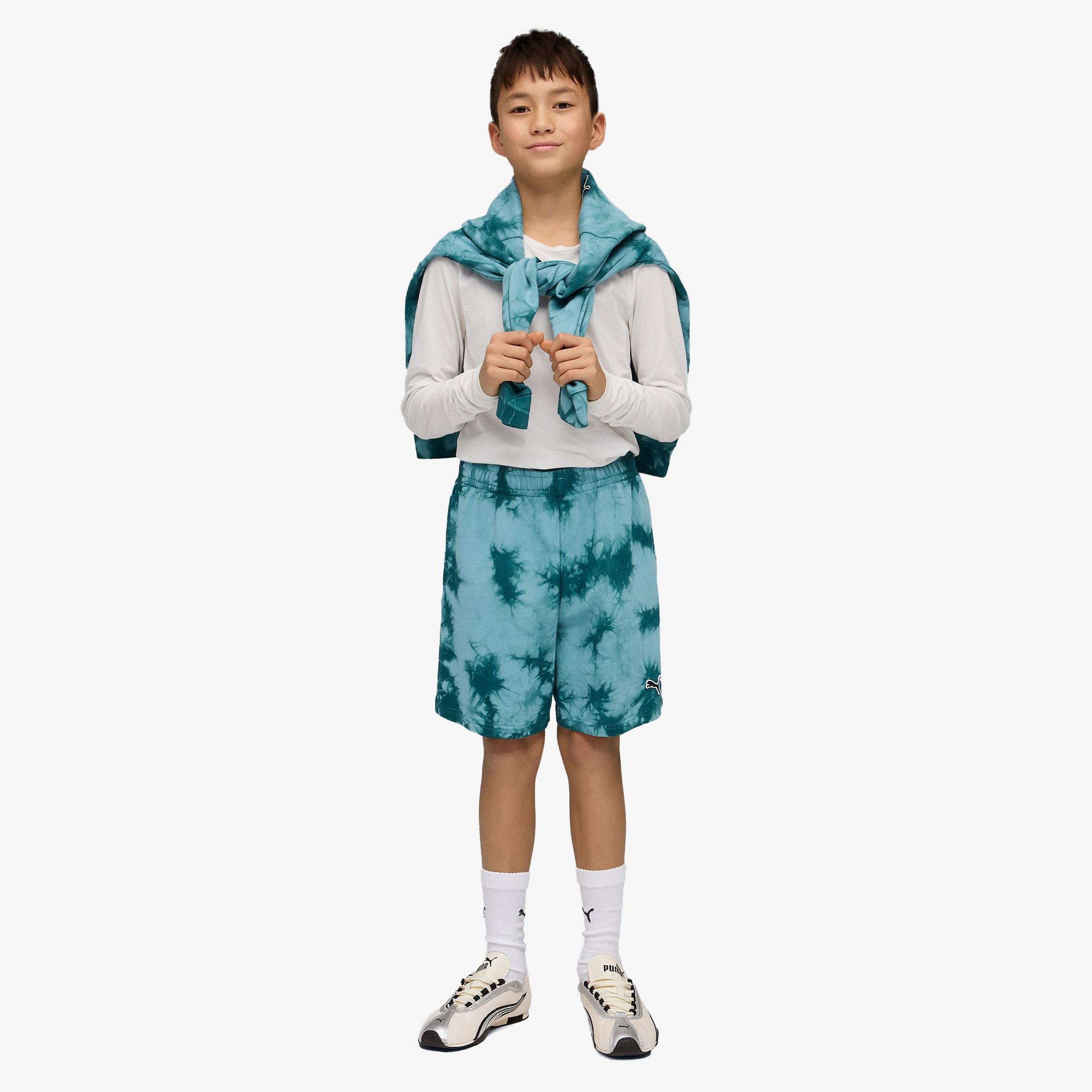 Puma Essentials Relaxed Tie-Dye Çocuk Yeşil Şort