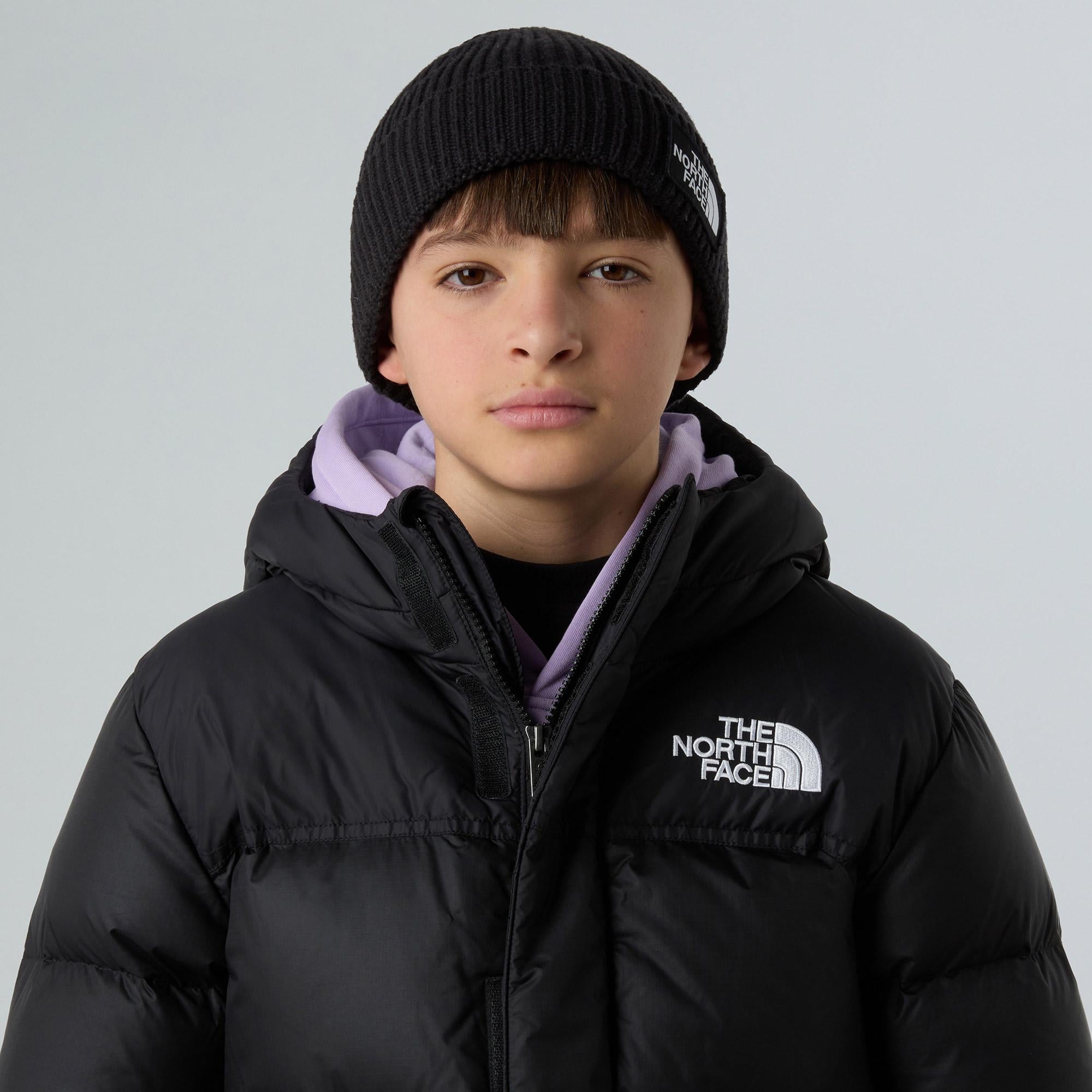 The North Face Logo Box Cuffed Çocuk Siyah Bere