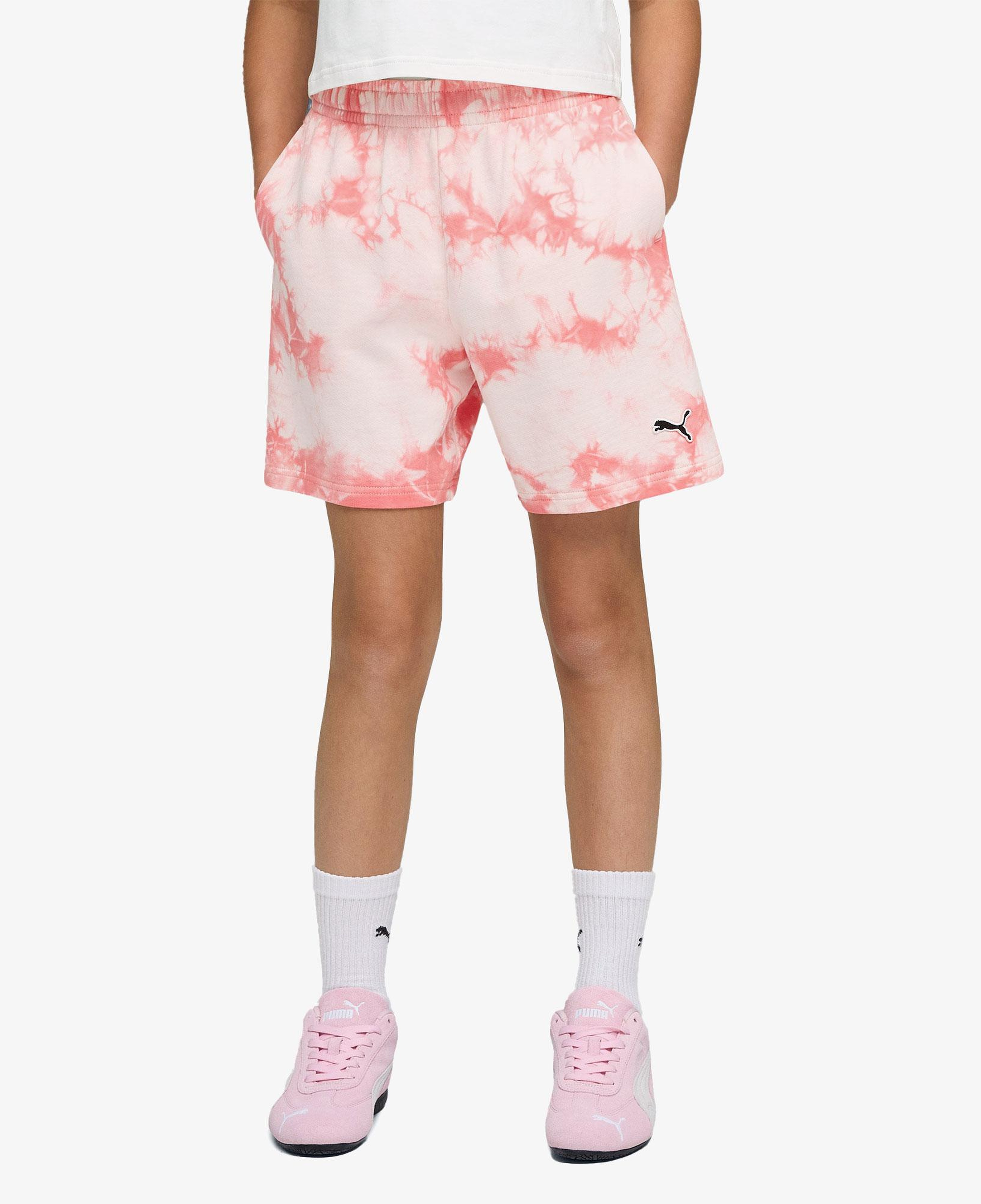 Puma Essentials Relaxed Tie-Dye Çocuk Pembe Şort