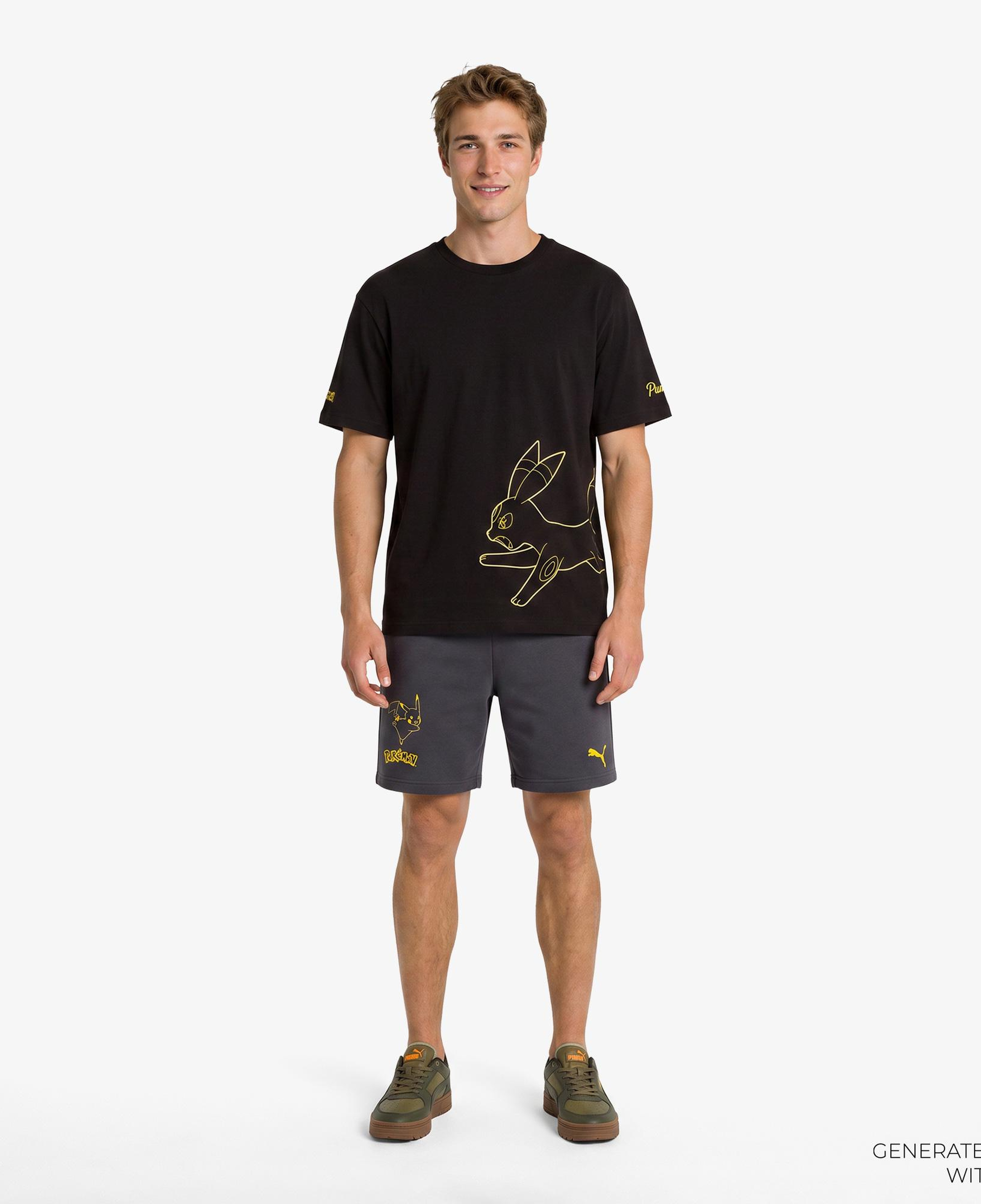 Puma X Pokemon Graphic Erkek Siyah T-Shirt