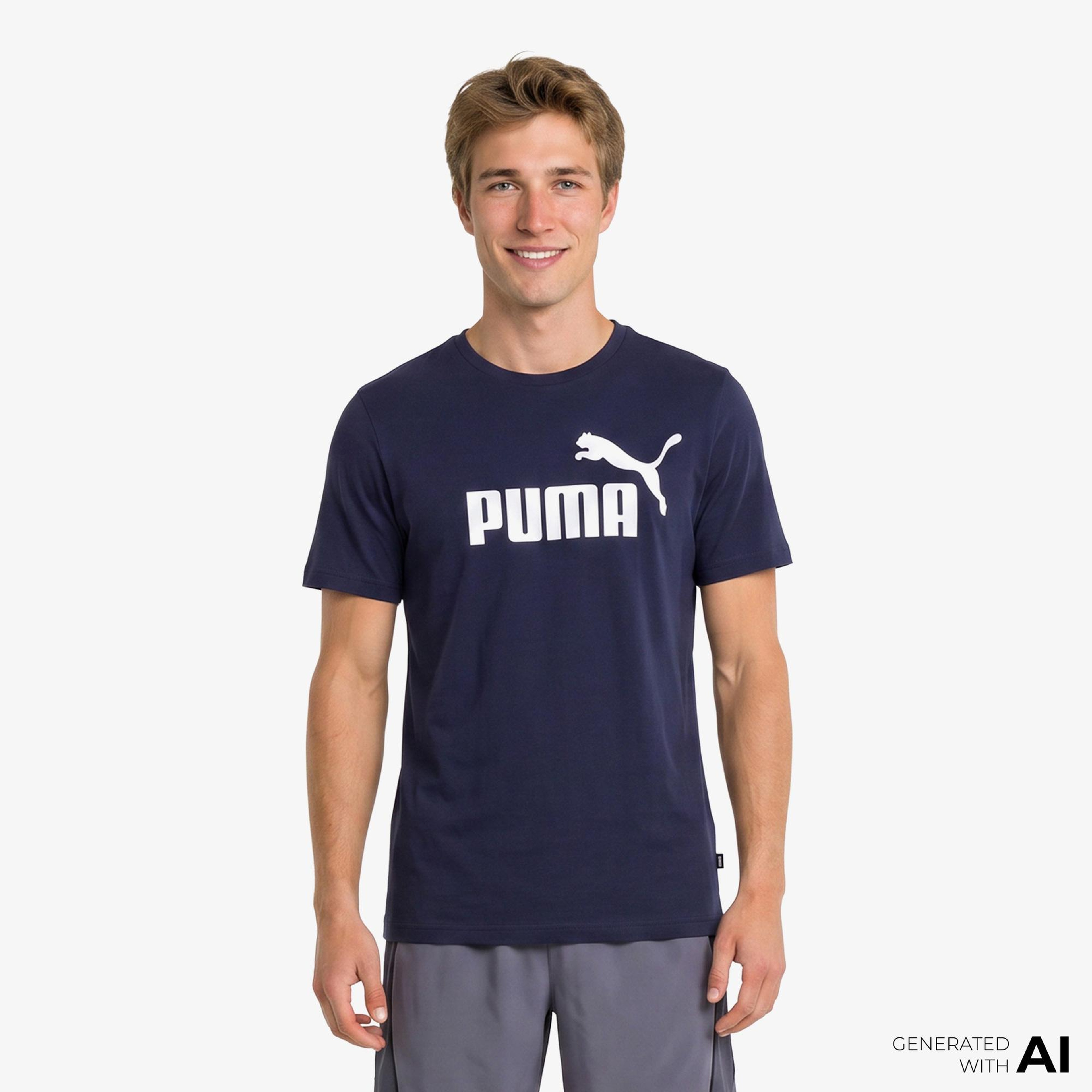 Puma ESS Logo Erkek Lacivert T-Shirt