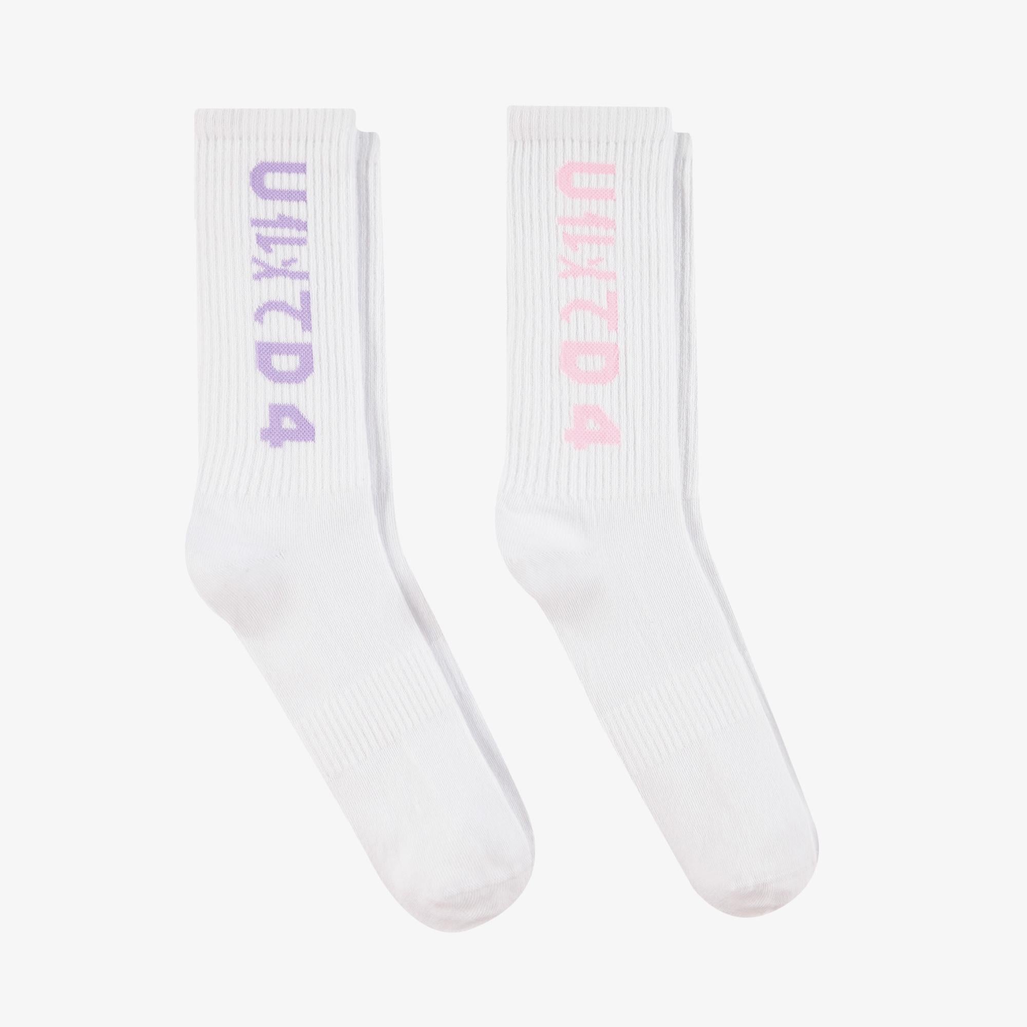 UNITED4 Soket Uzun Unisex Beyaz 2li Çorap