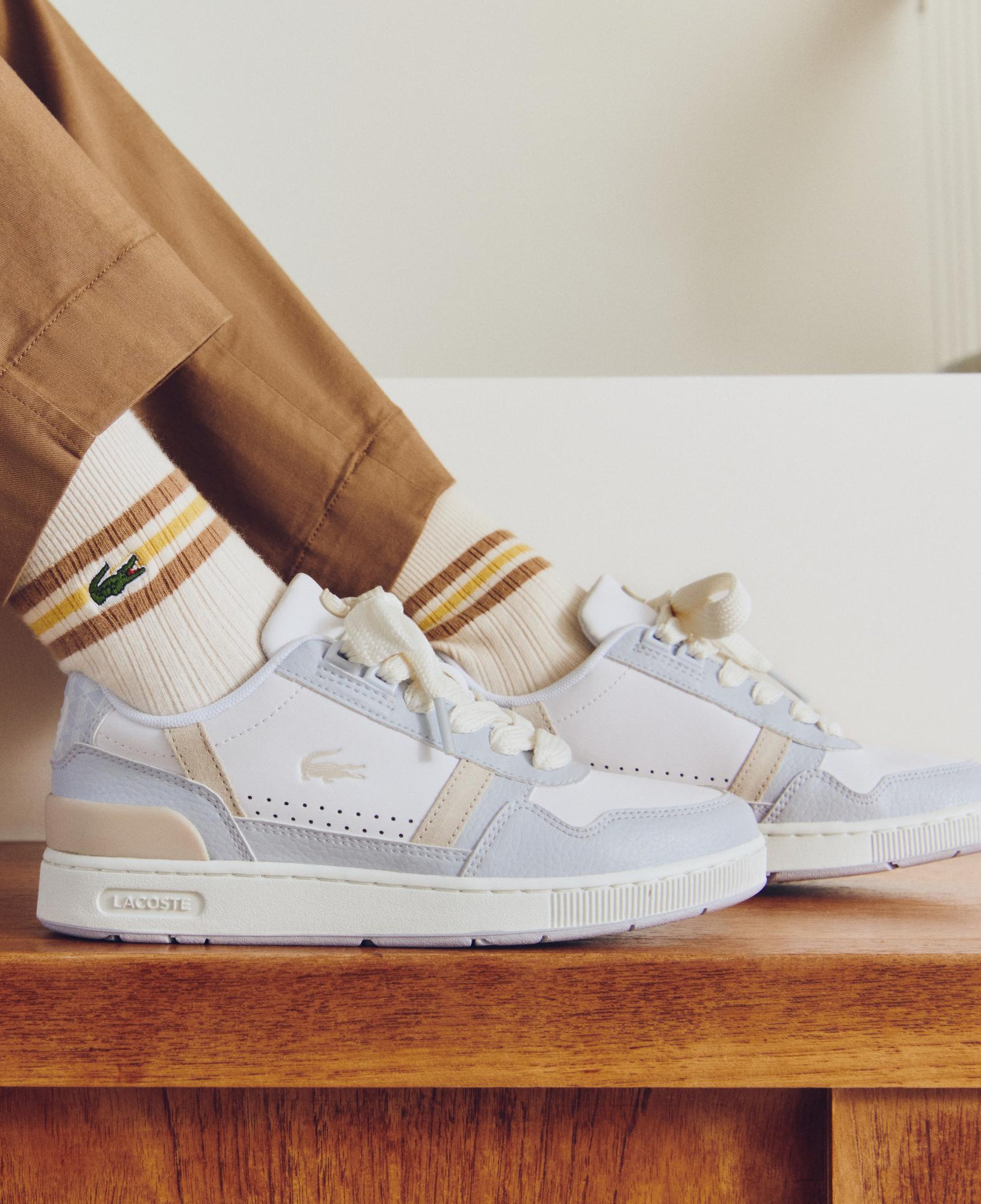 Lacoste T-Clip Monogram Kadın Beyaz Sneaker