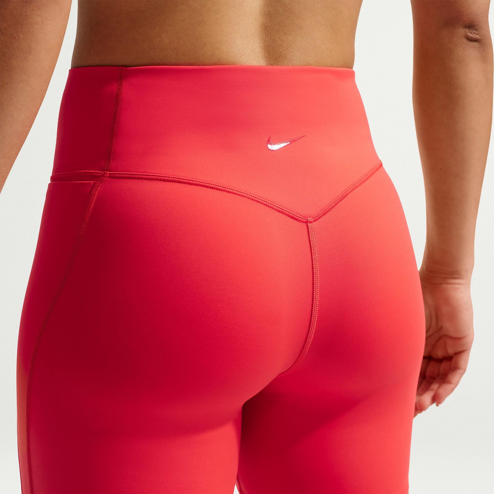 Nike Universa Yüksek Belli Ön Dikişsiz 13 cm Kadın Kırmızı Tayt