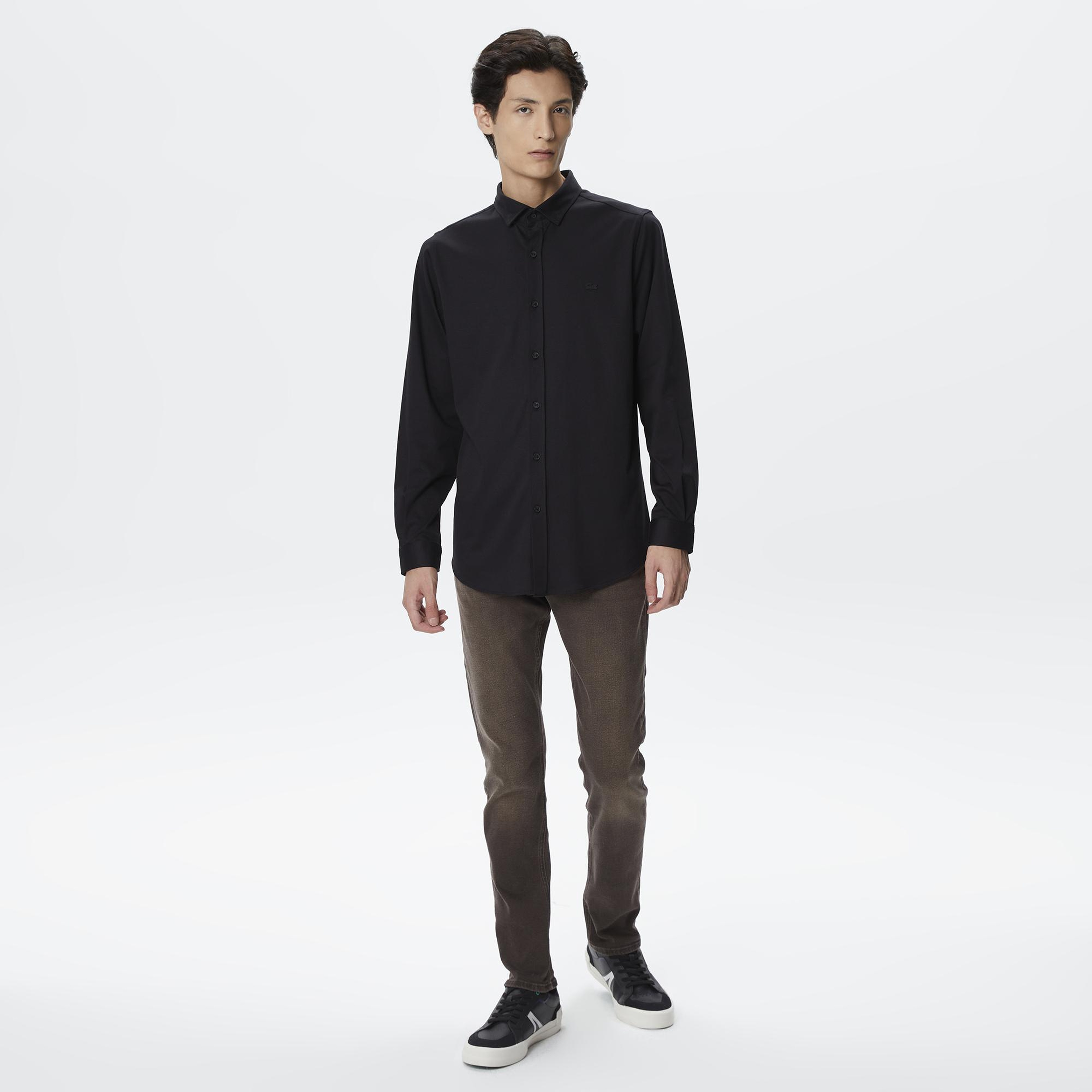 Erkek Slim Fit Denim Kahverengi Pantolon