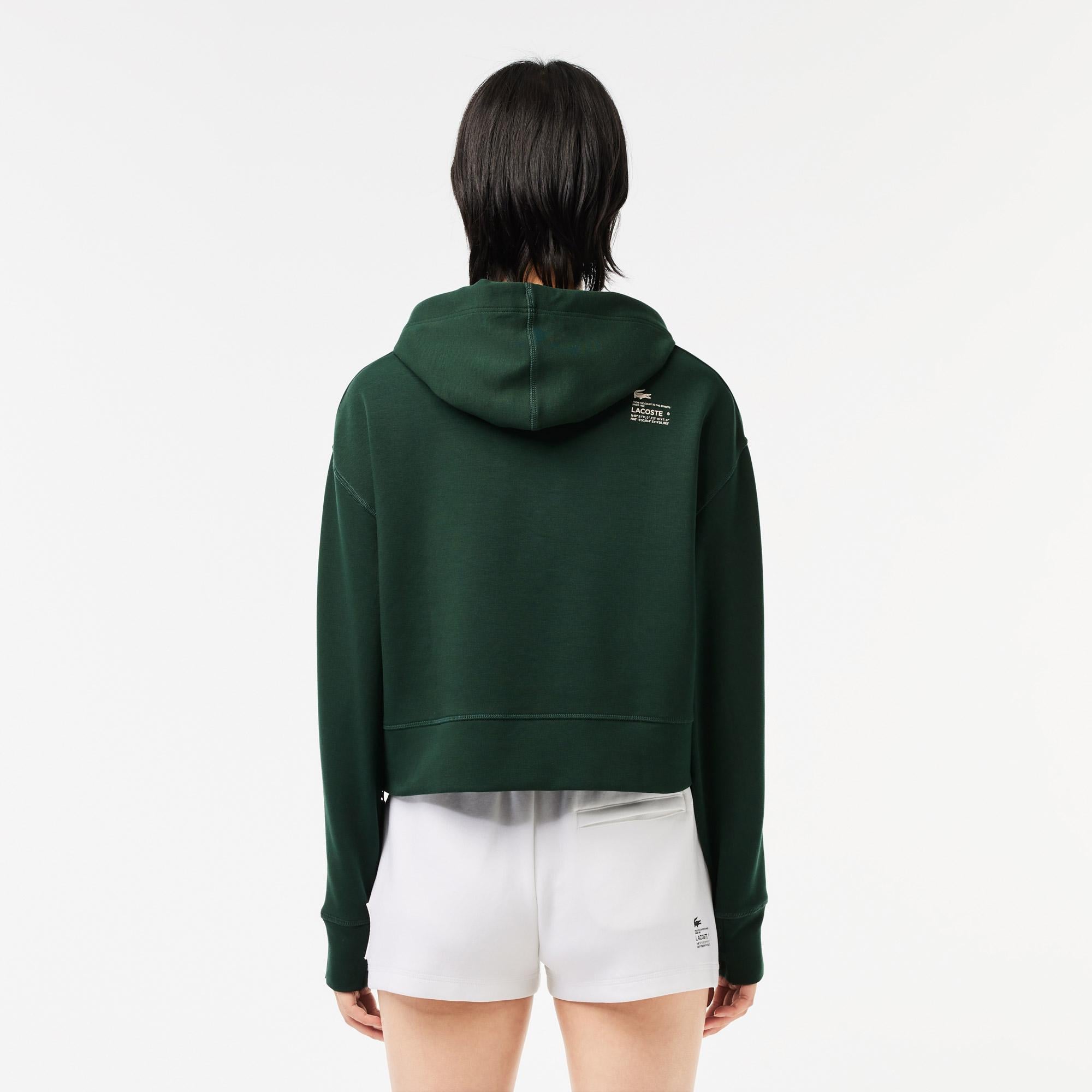 Kadın Relaxed Fit Kapüşonlu Yeşil Sweatshirt