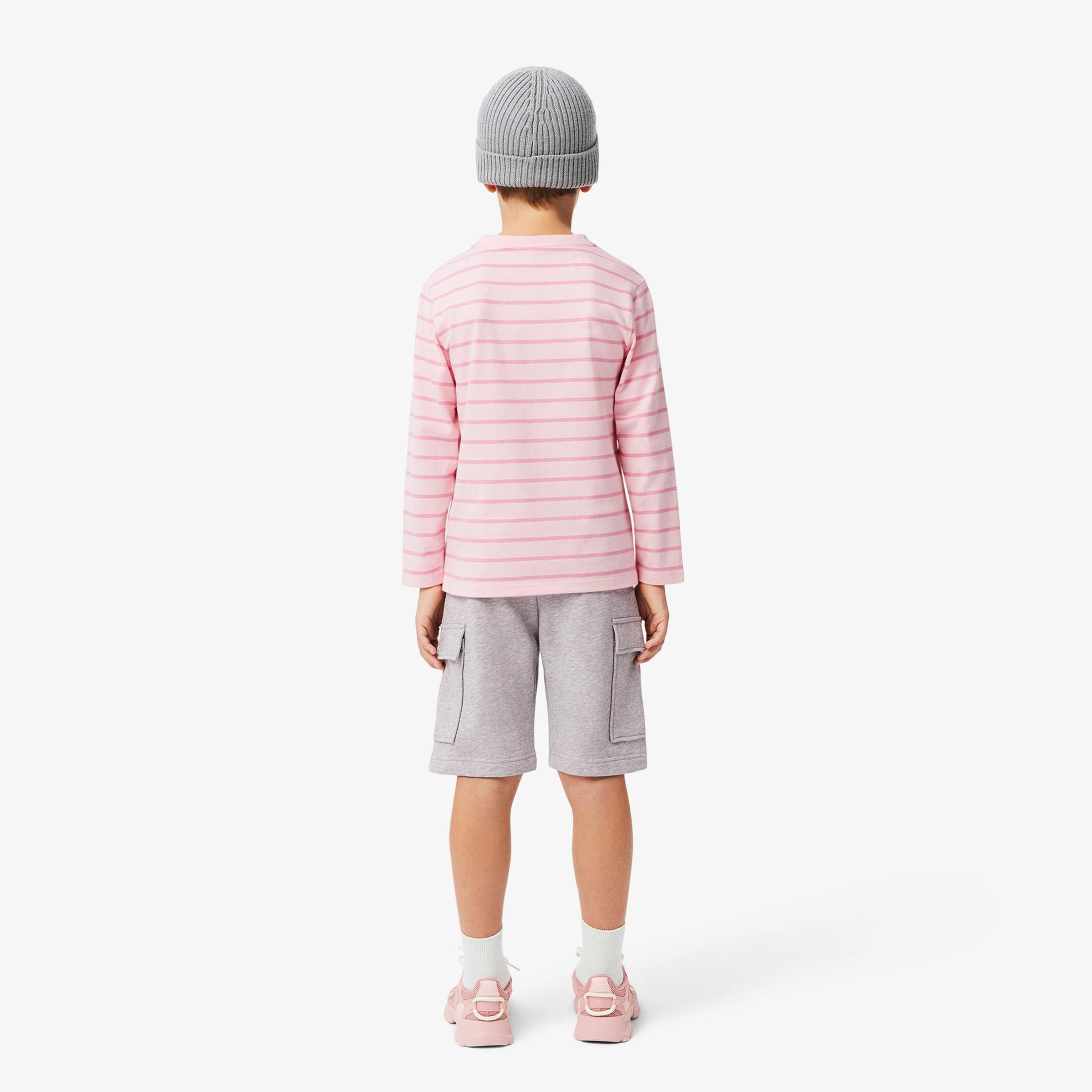 Lacoste Cotton Fleece Cargo Çocuk Gri Şort