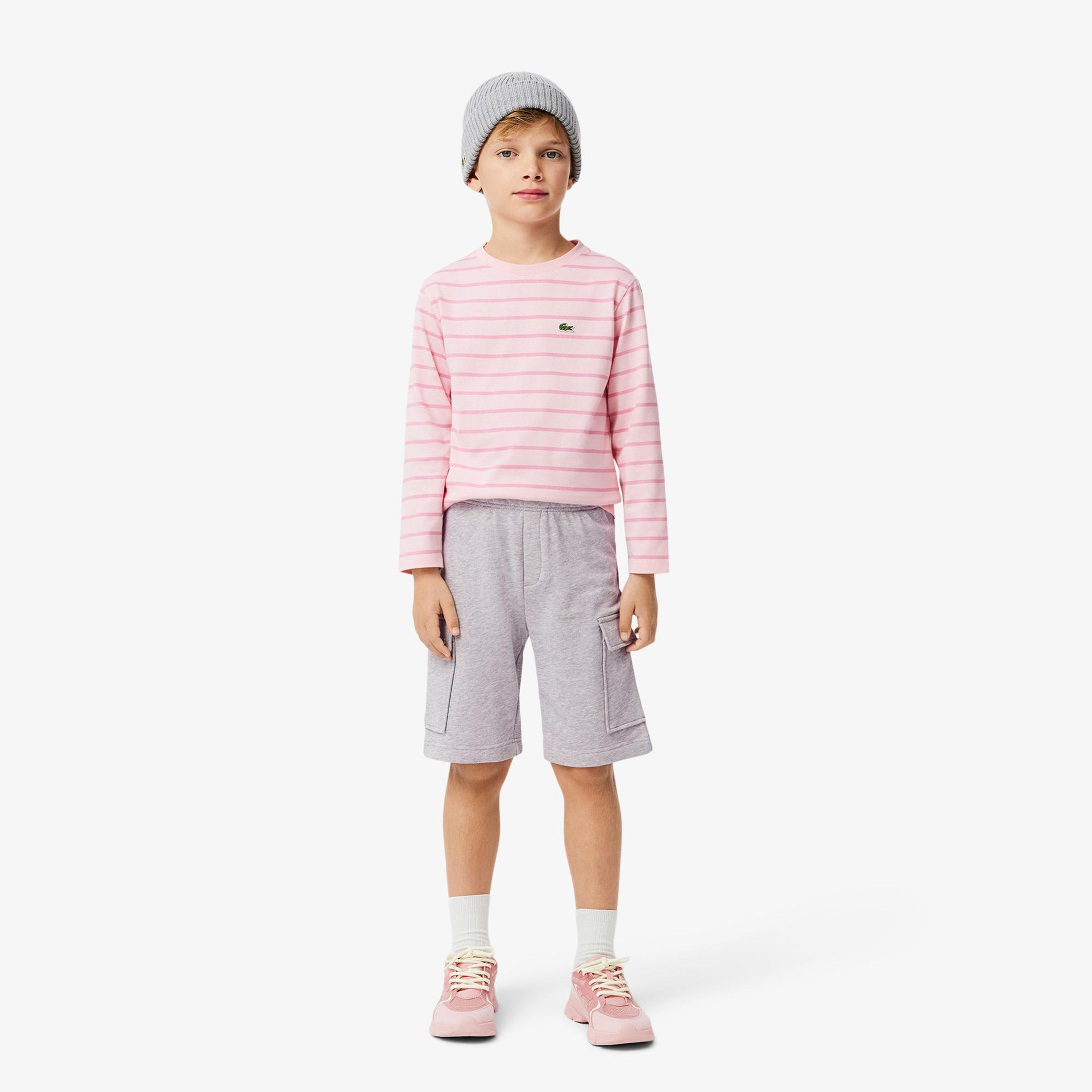 Lacoste Cotton Fleece Cargo Çocuk Gri Şort