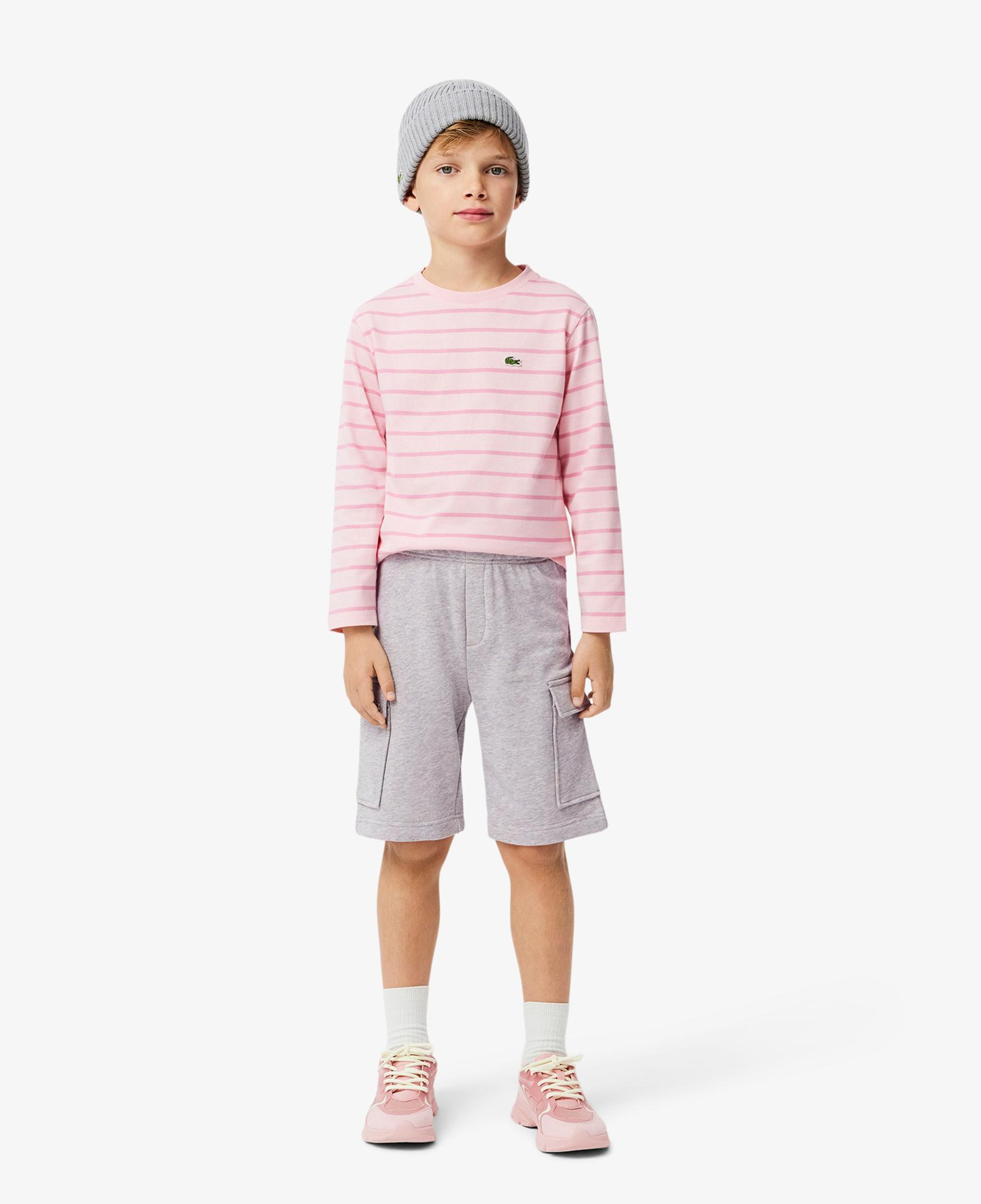 Lacoste Cotton Fleece Cargo Çocuk Gri Şort