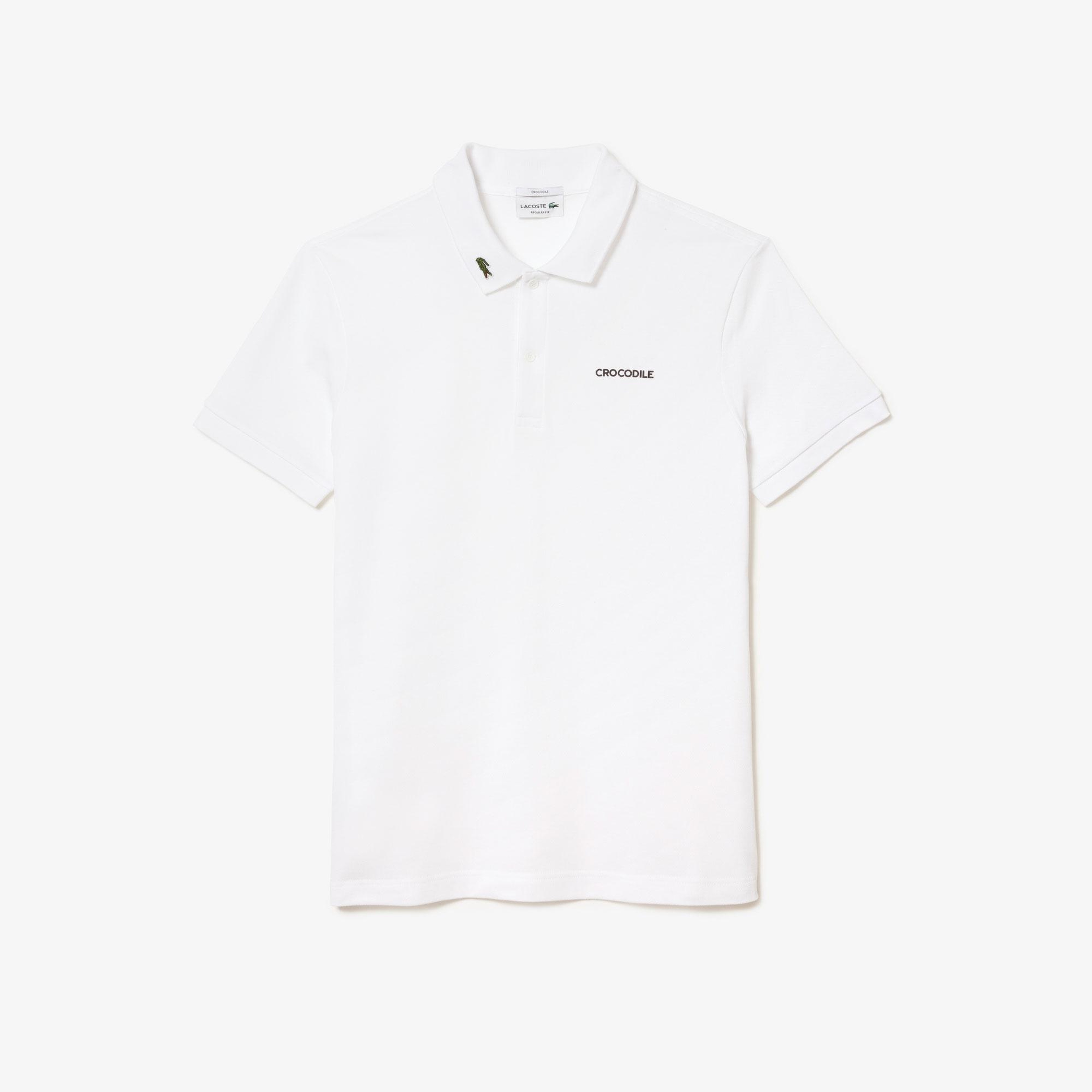 L.12.12 Erkek Regular Fit Baskılı Beyaz Polo