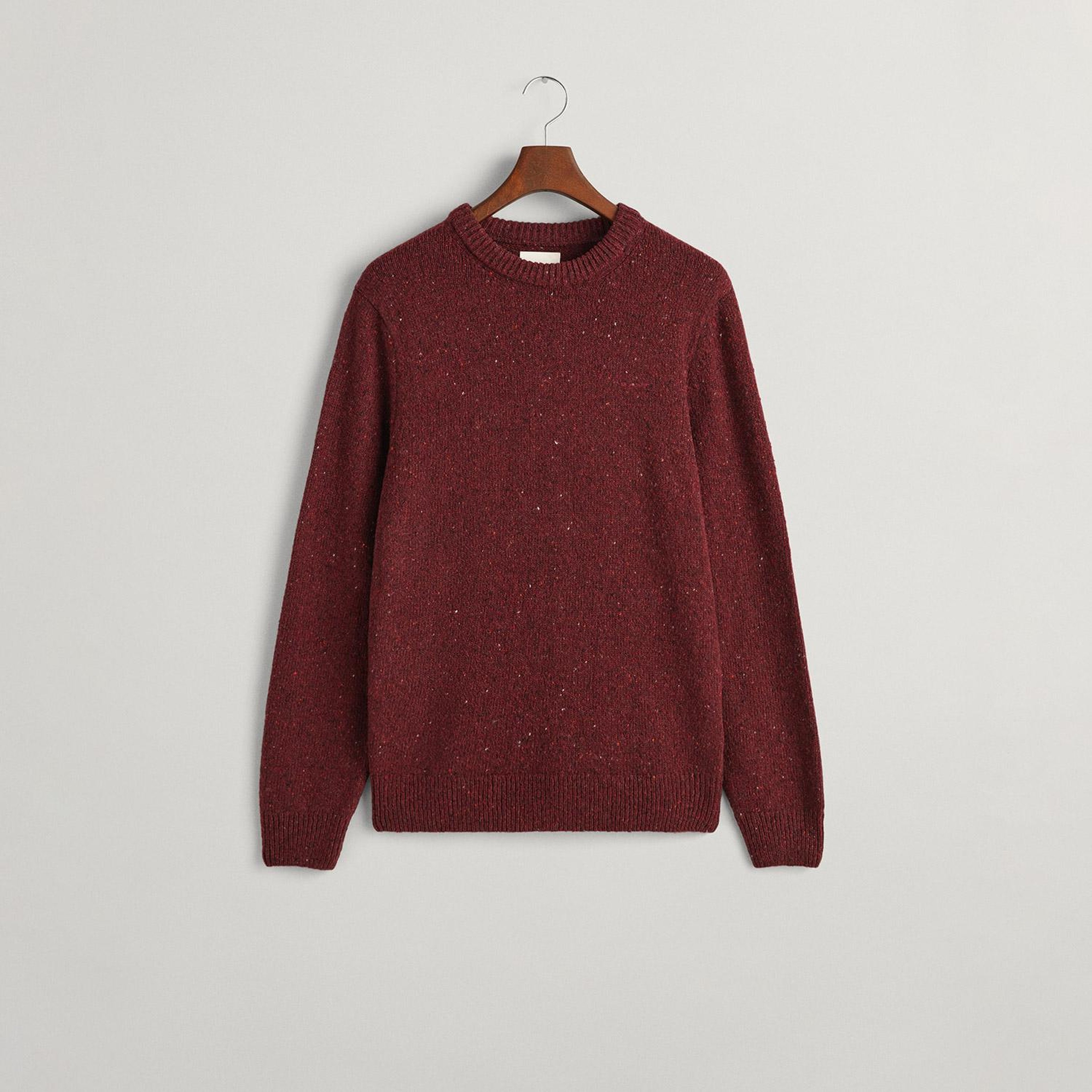 GANT Erkek Bordo Regular Fit Bisiklet Yaka Yünlü Kazak
