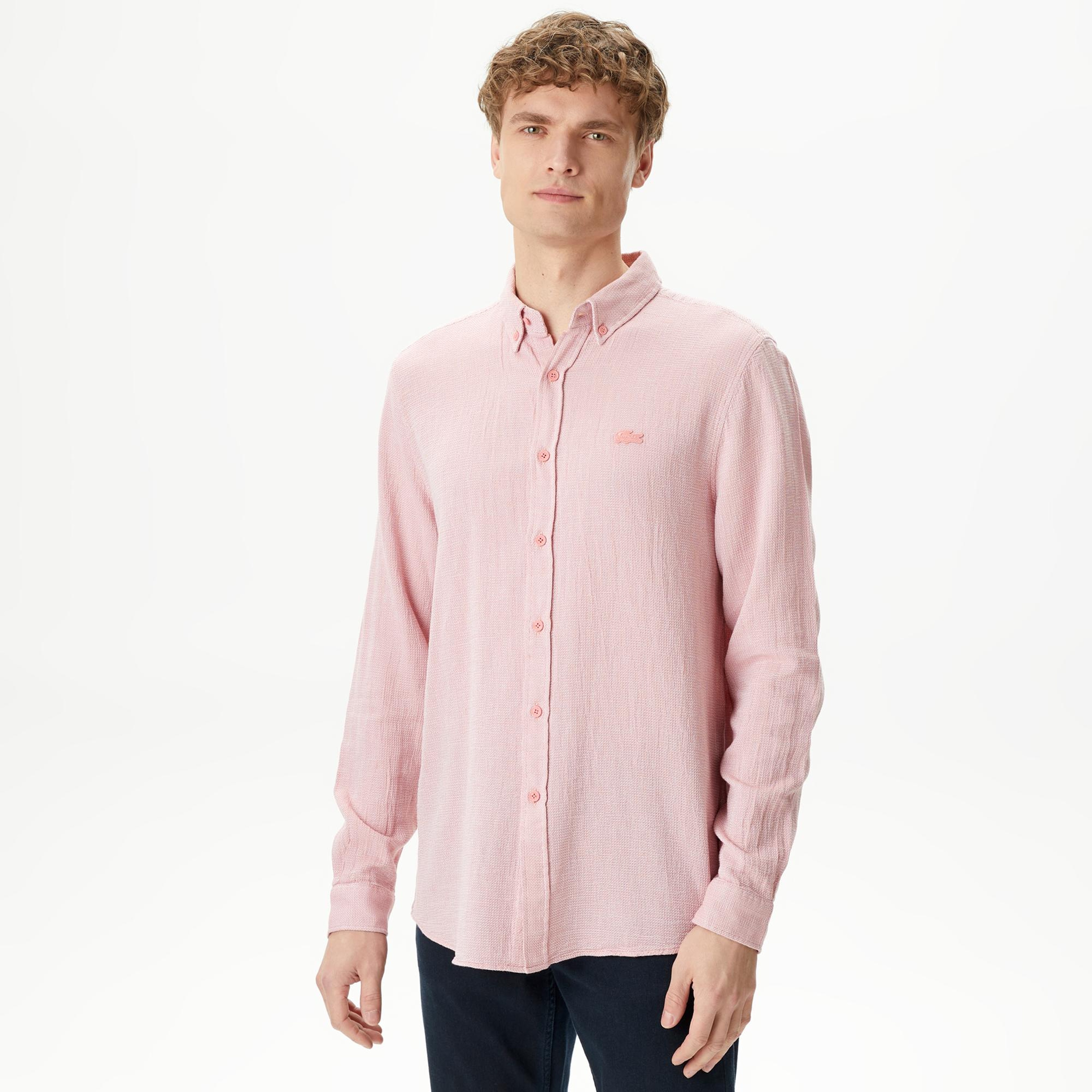 Erkek Regular Fit Pembe Gömlek