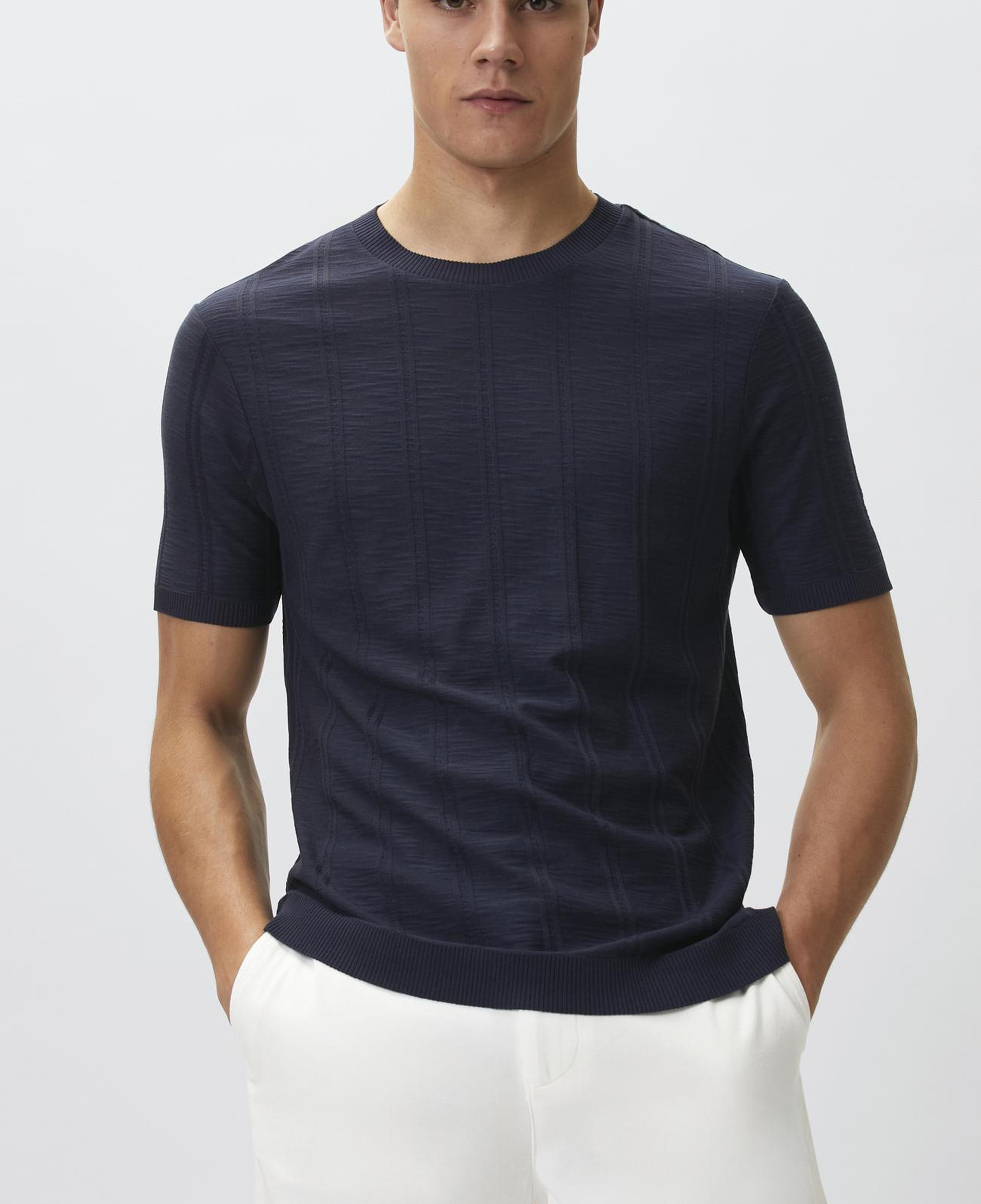 Network Erkek Lacivert Desenli T-shirt