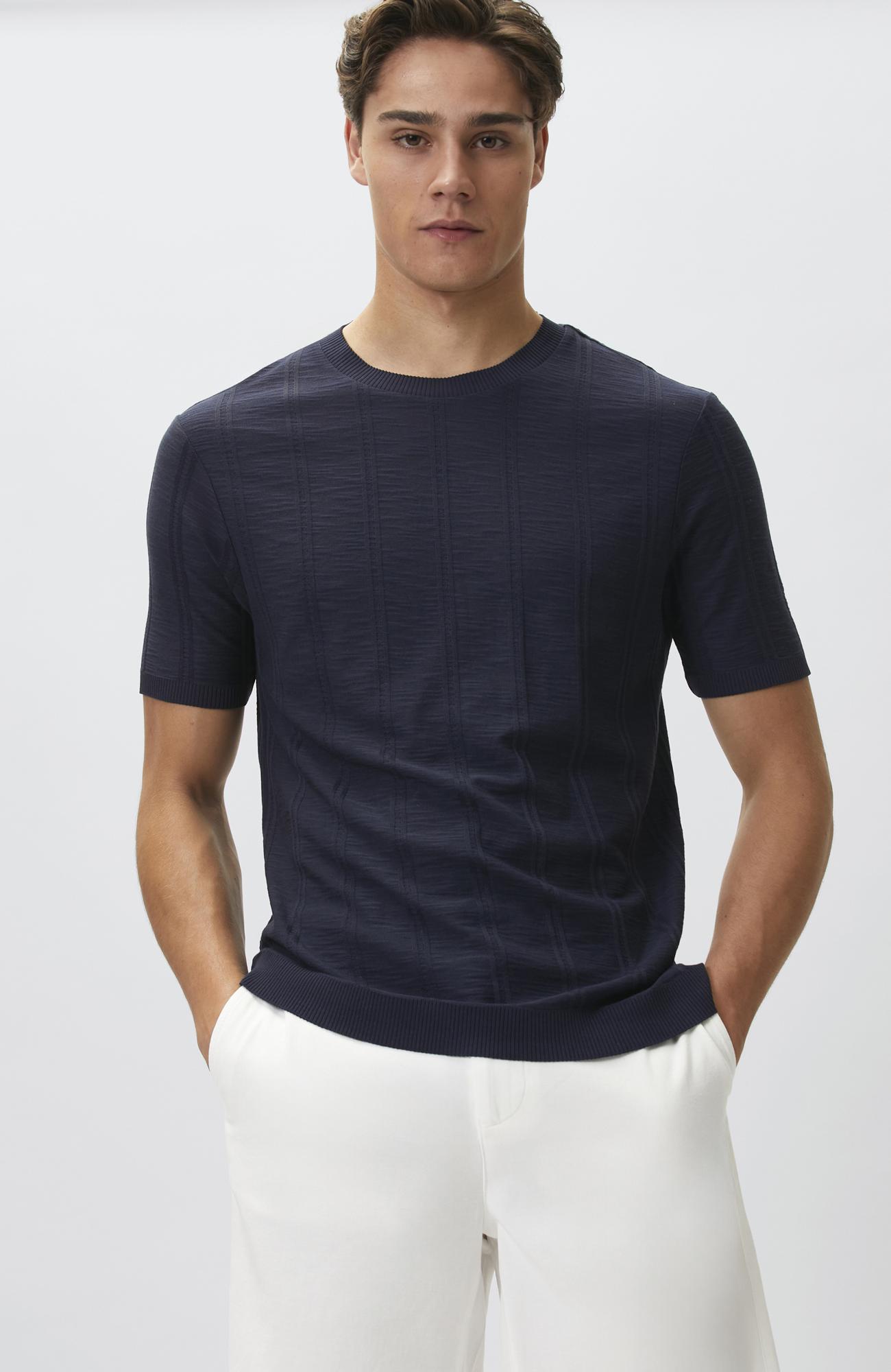 Network Erkek Lacivert Desenli T-shirt