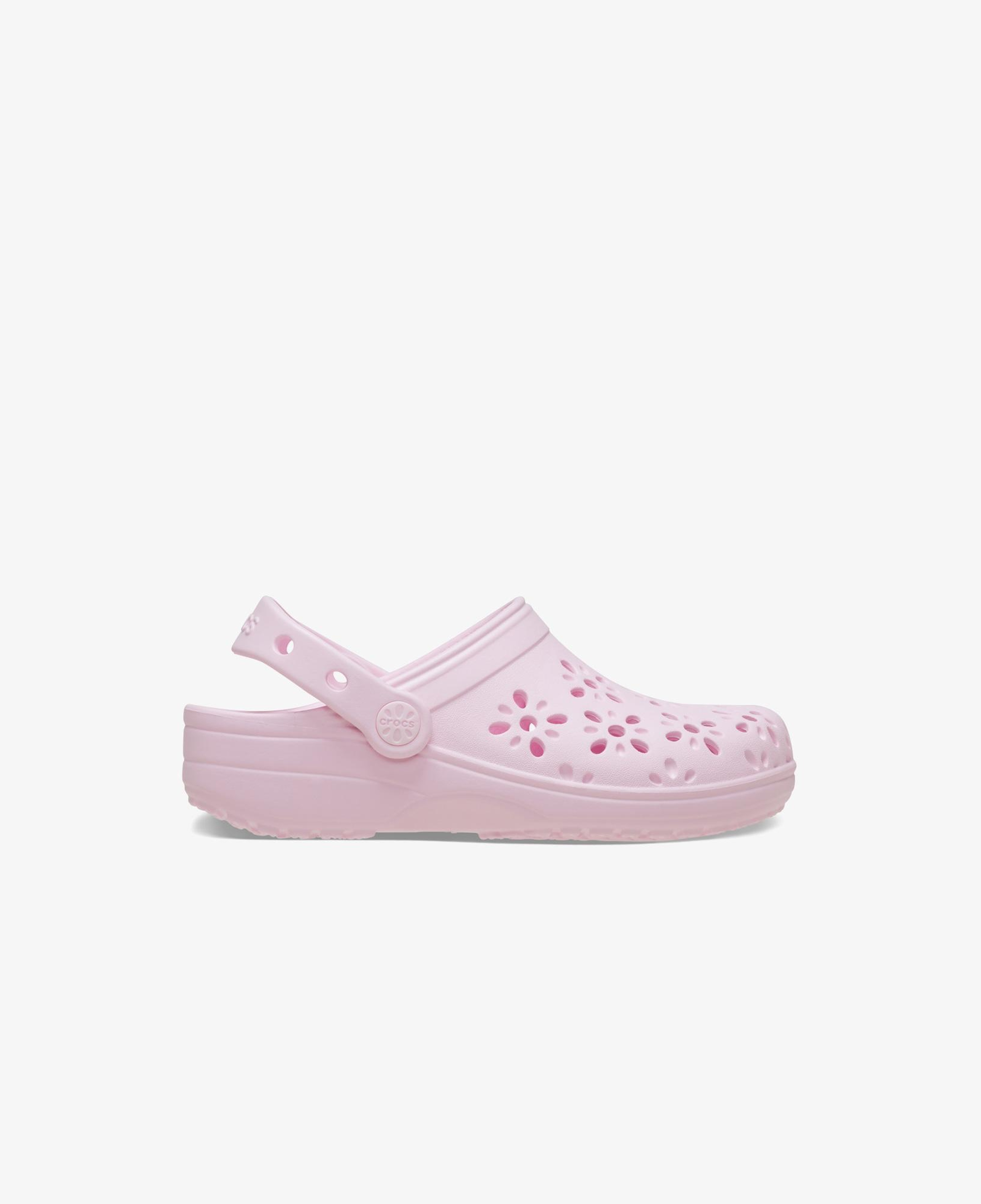 Crocs Classic Floral Cut Out Clog Çocuk Pembe Terlik