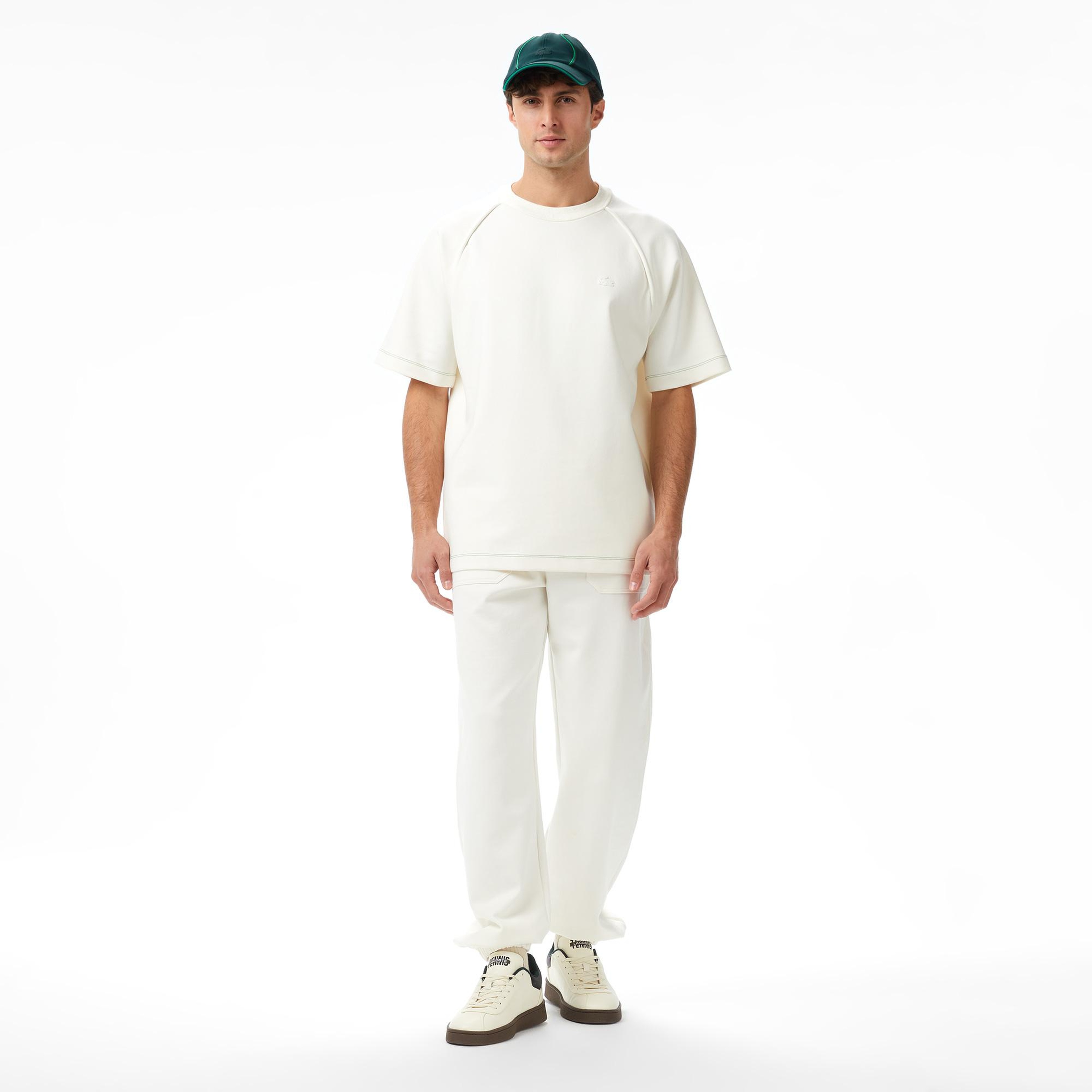 Lacoste x House of SuperStep Slim Fit Erkek Beyaz Eşofman Altı