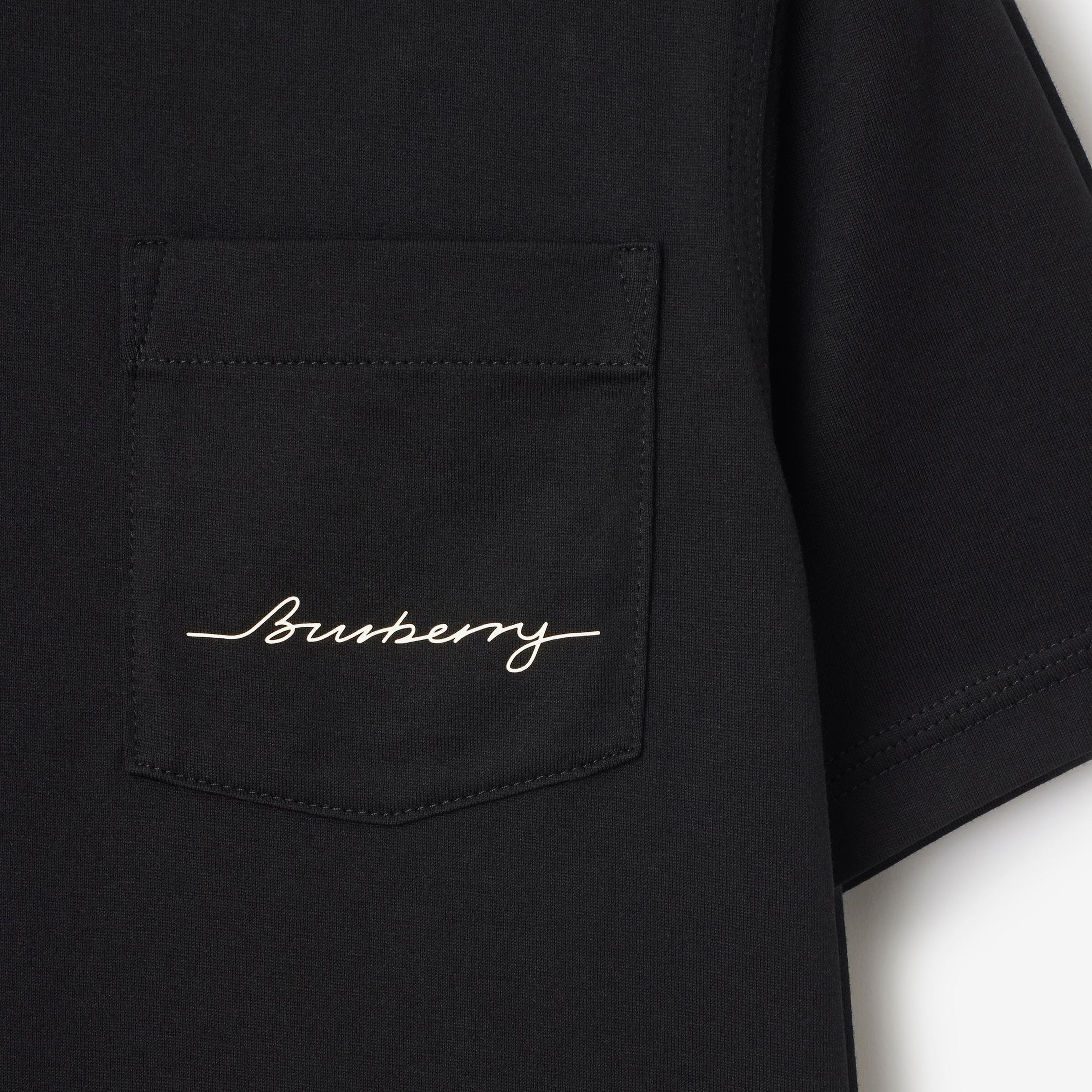 Burberry Cedar Logo Cotton Çocuk Siyah T-Shirt