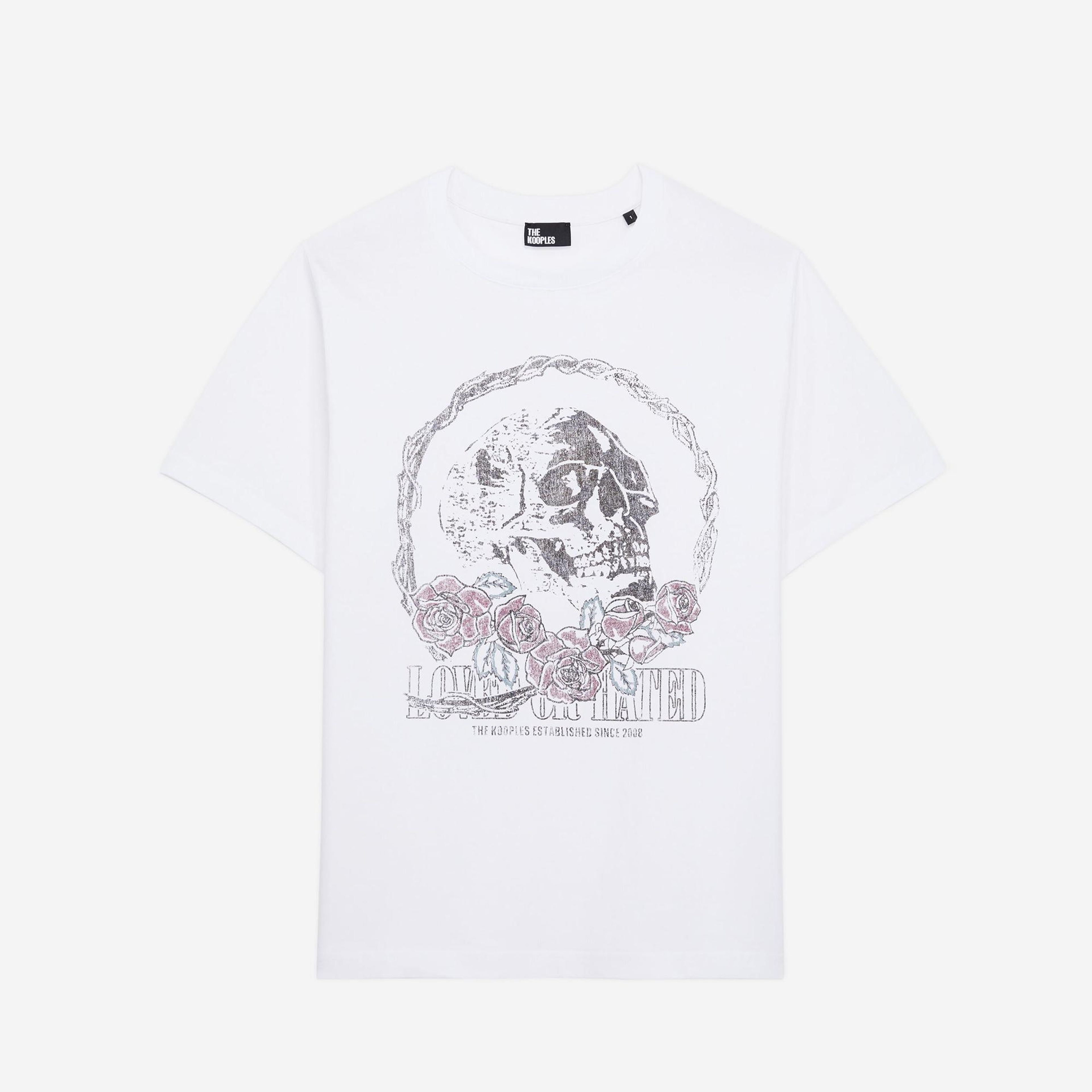 KADIN BİSİKLET YAKA BASKILI BEYAZ T-SHIRT