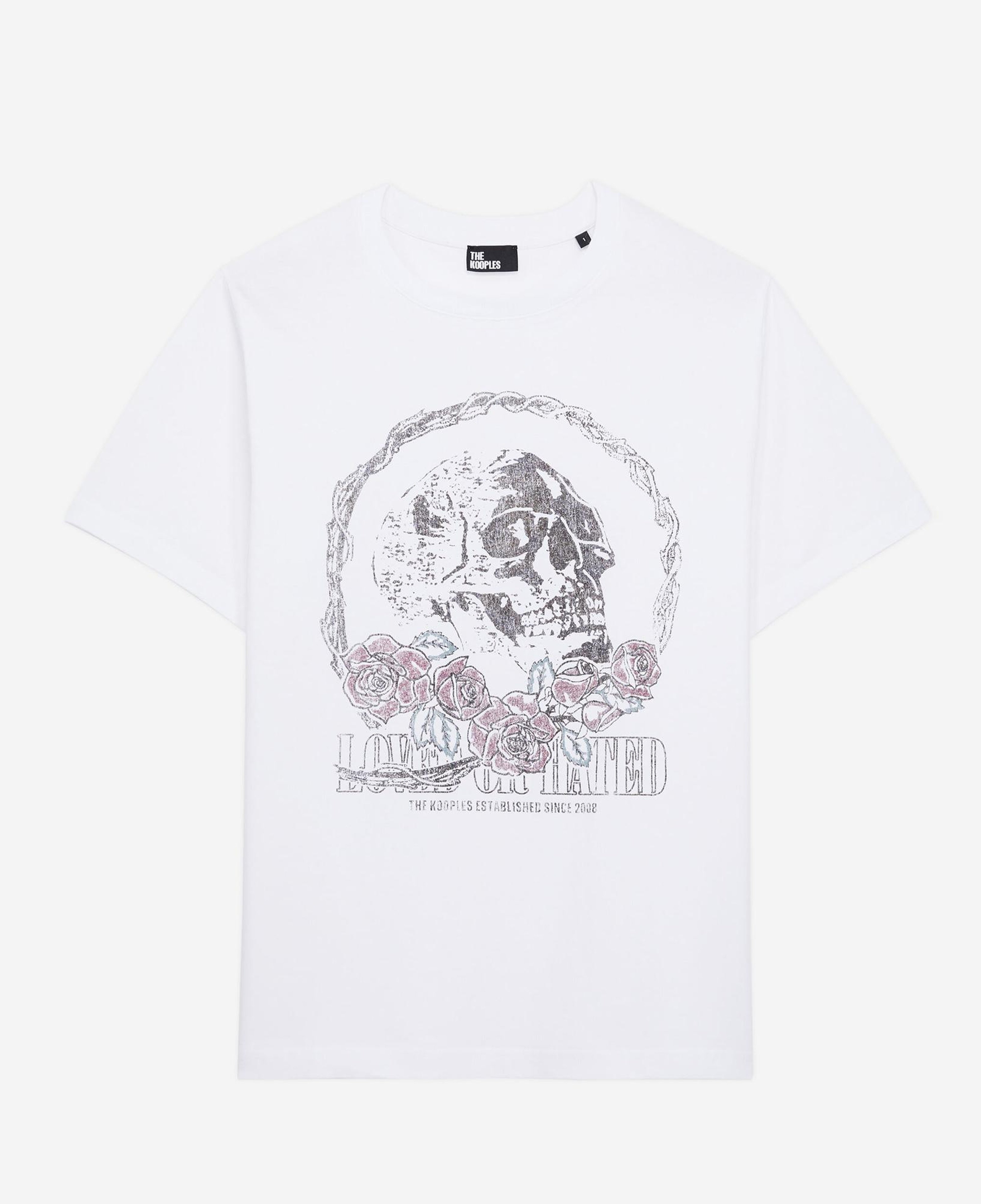 KADIN BİSİKLET YAKA BASKILI BEYAZ T-SHIRT