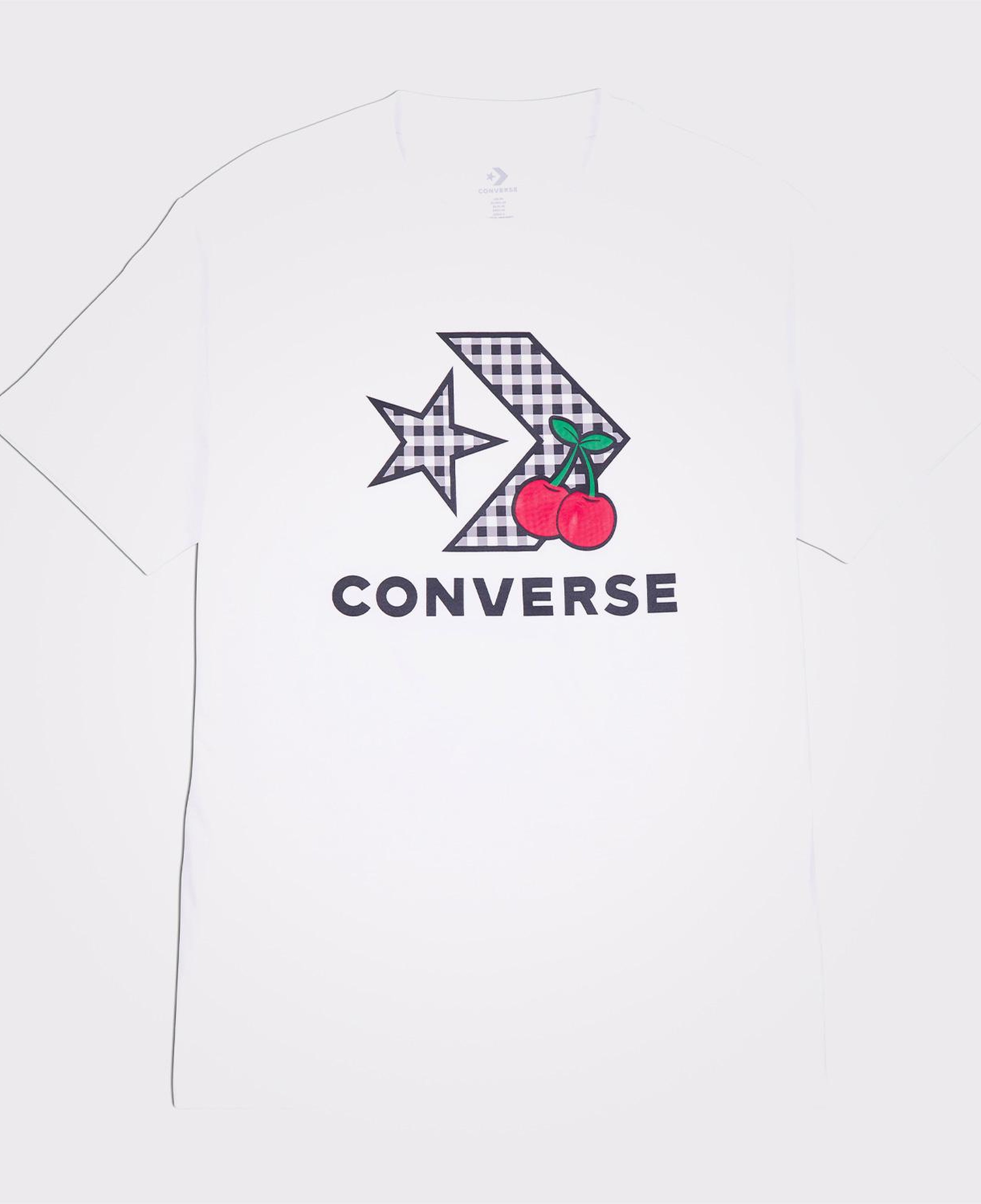 Converse Cherry Star Chevron Kadın Beyaz T-Shirt