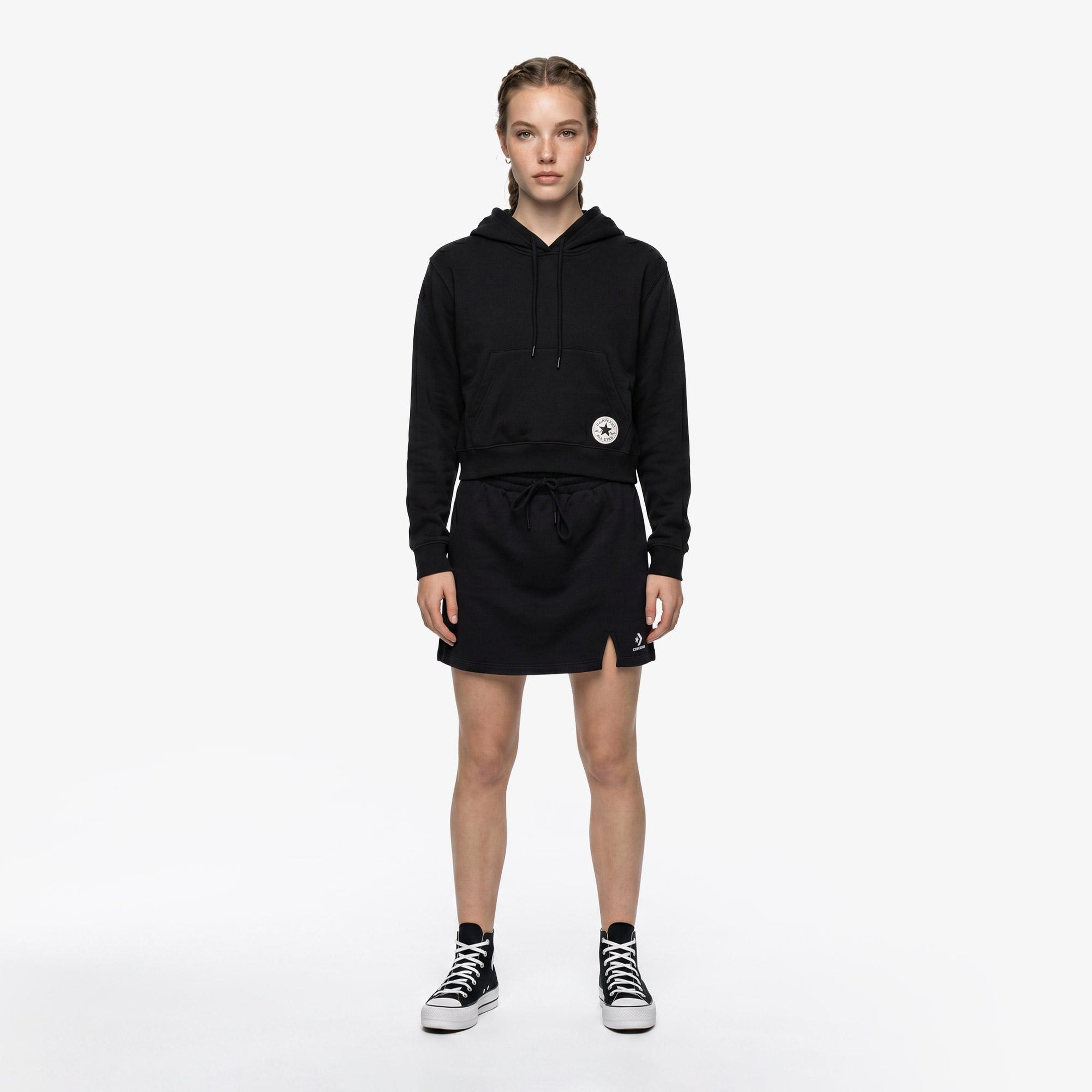 Converse Chuck Taylor All Star Cropped Kadın Siyah Sweatshirt