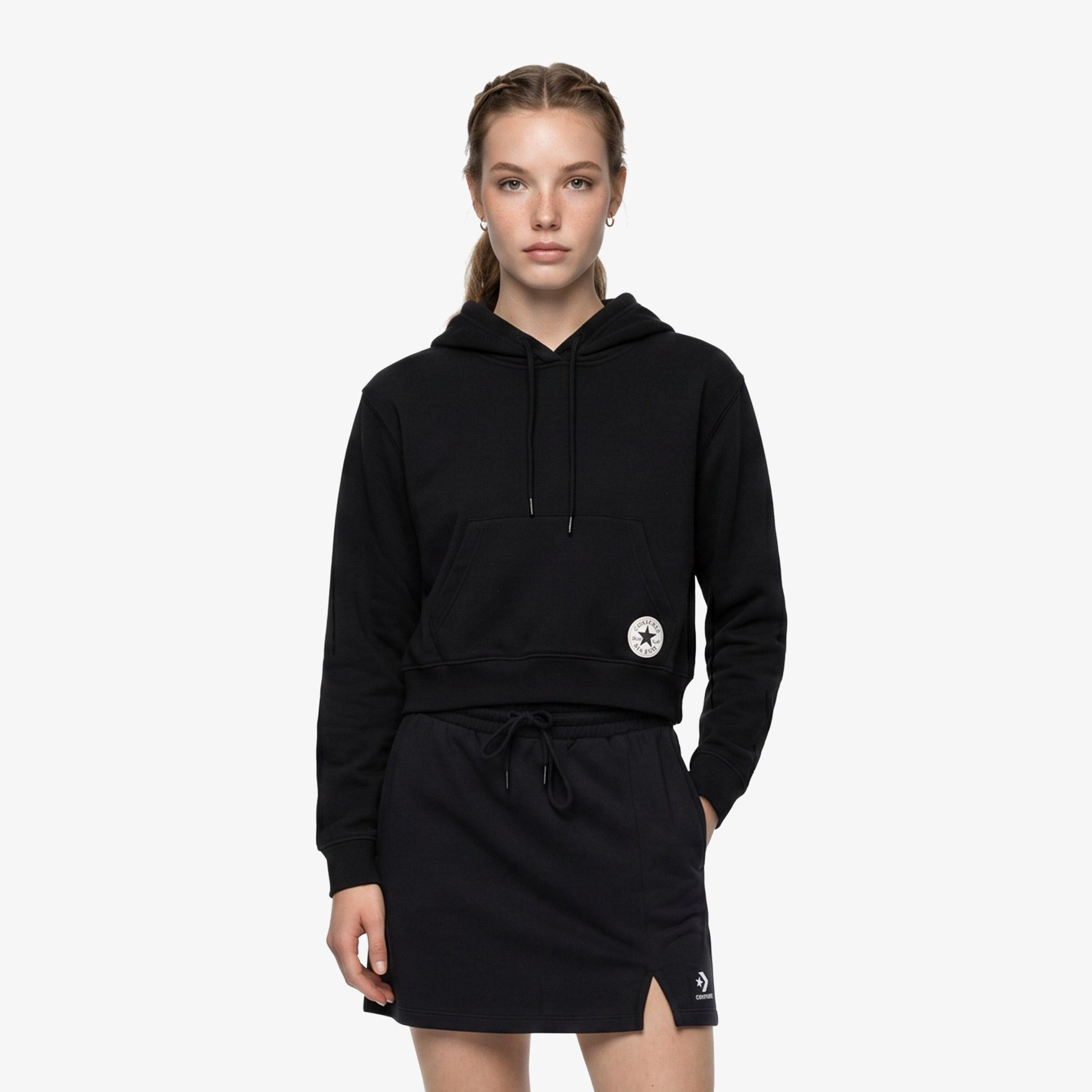 Converse Chuck Taylor All Star Cropped Kadın Siyah Sweatshirt