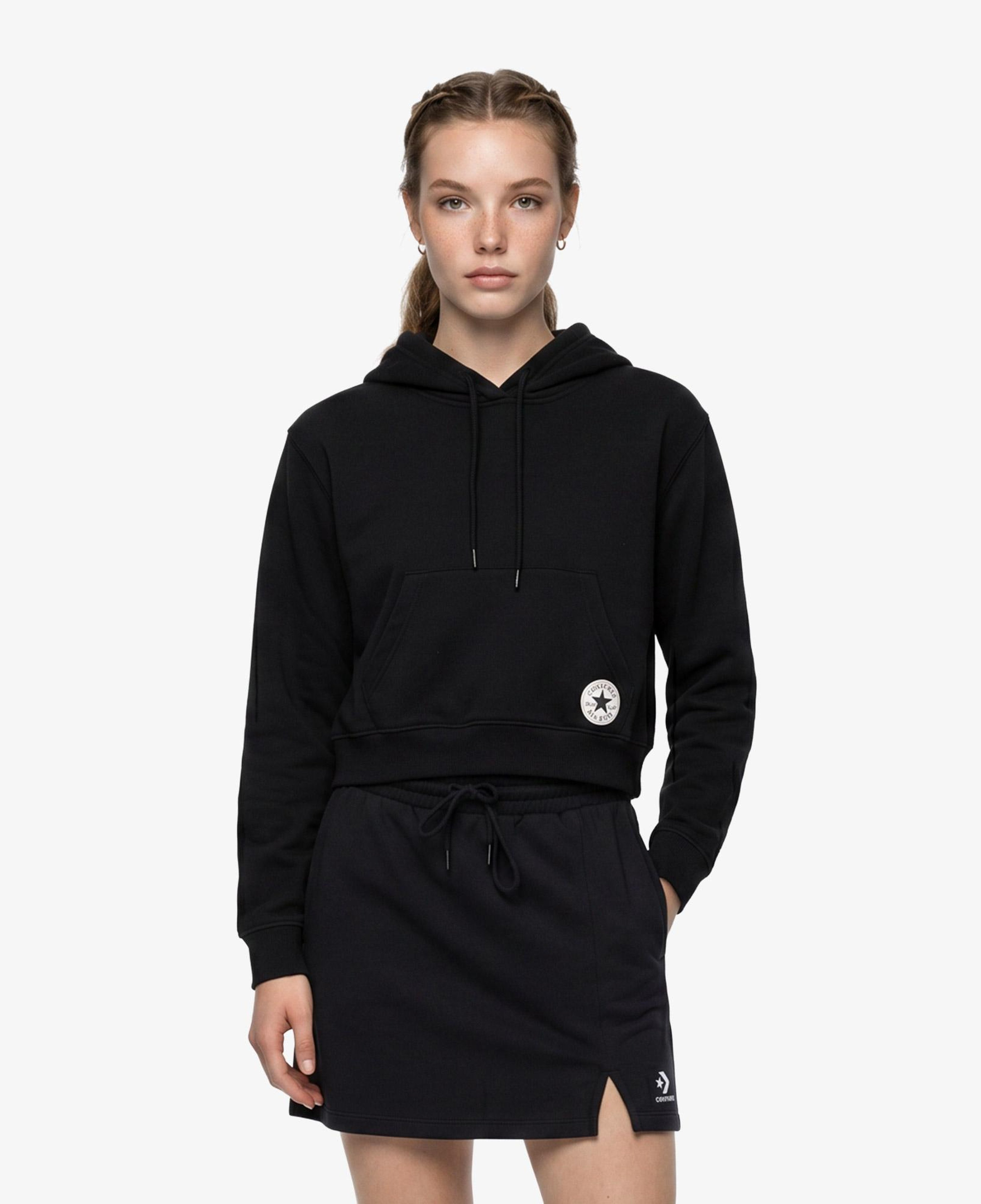 Converse Chuck Taylor All Star Cropped Kadın Siyah Sweatshirt