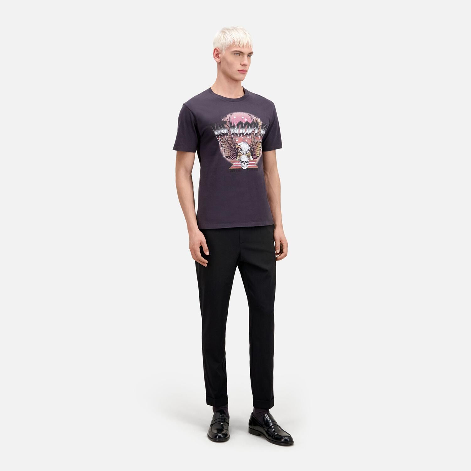 ERKEK BASKILI GRİ T-SHIRT