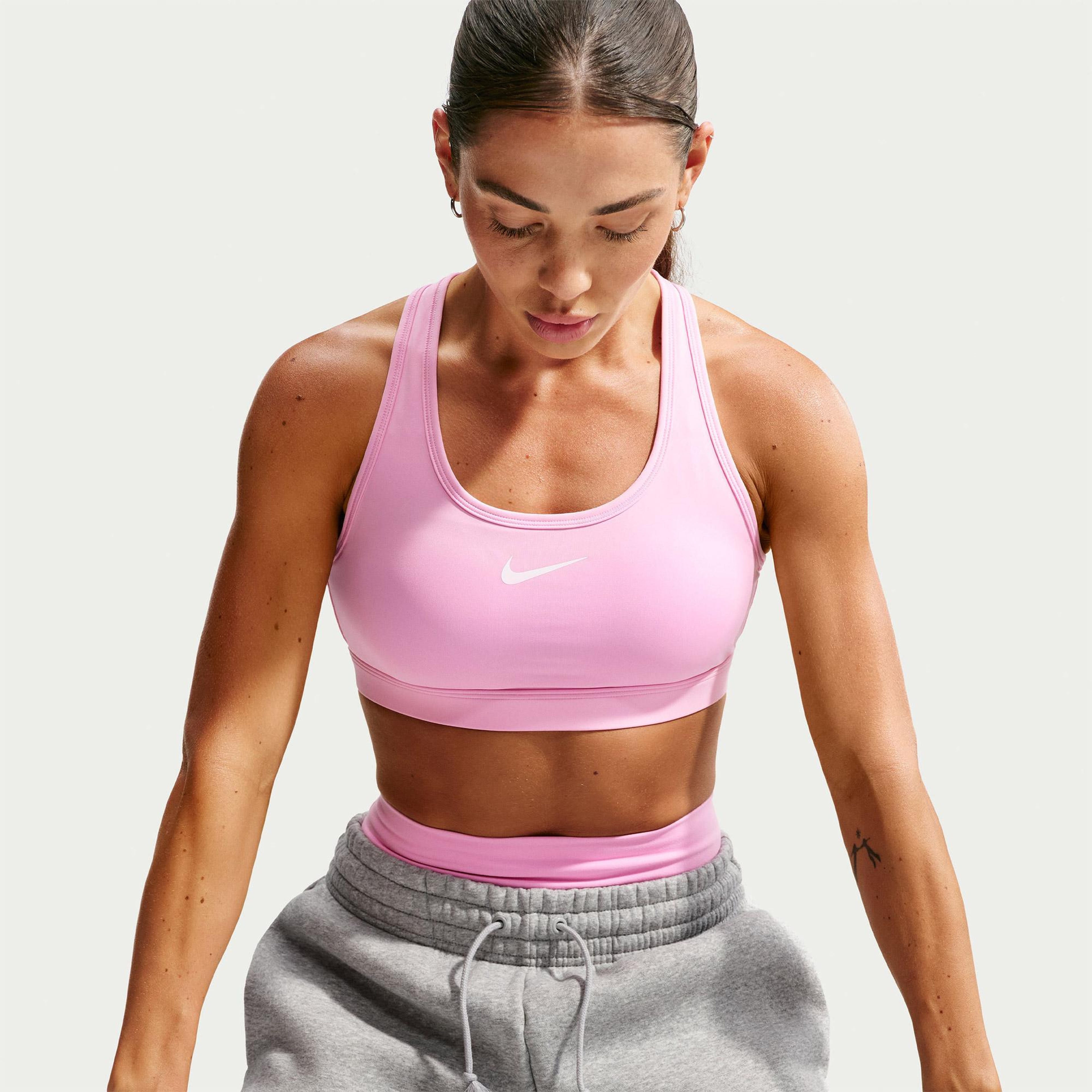 Nike Swoosh Orta Destekli Kadın Pembe Bra