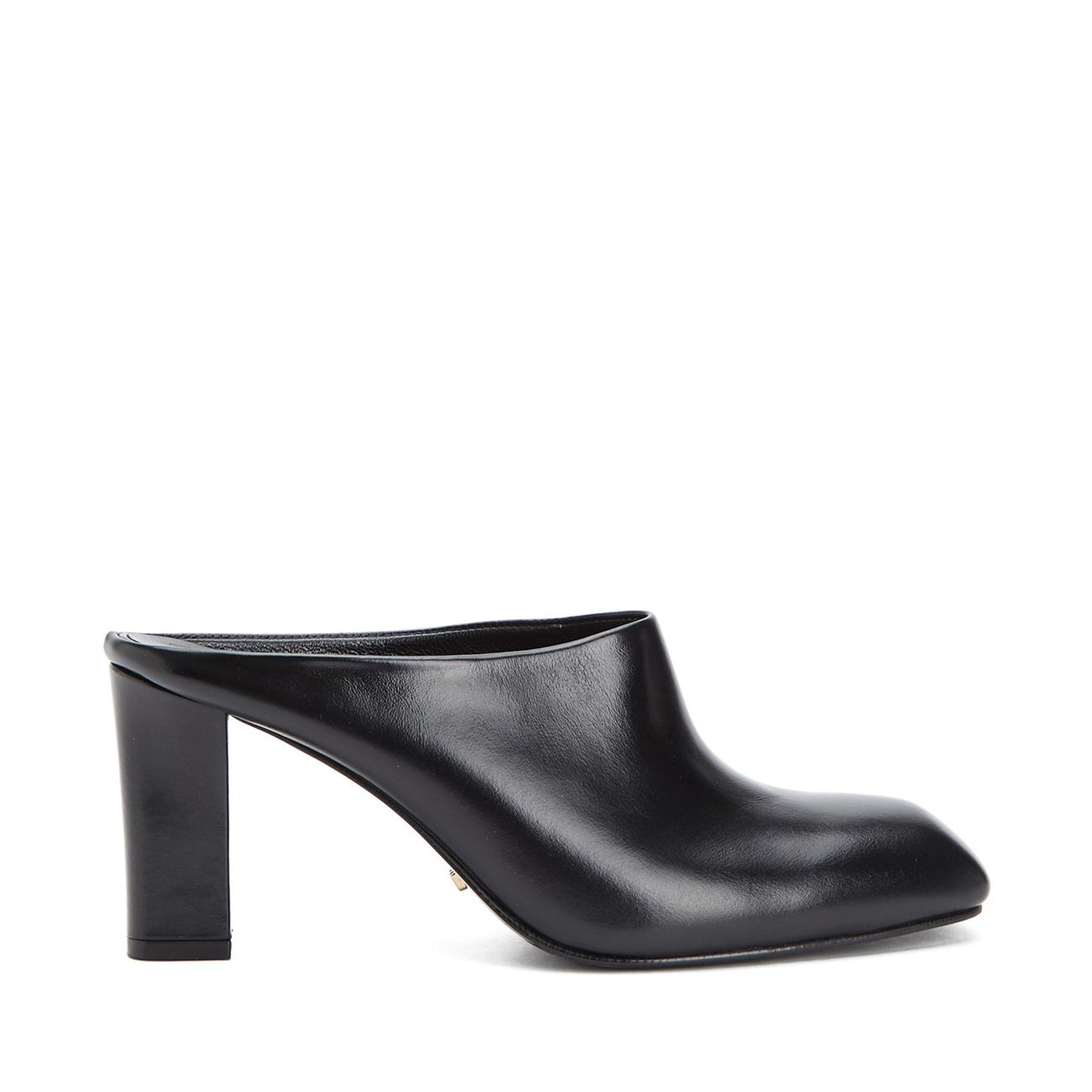 Network Kadın Siyah Yüksek Ökçeli Deri Terlik