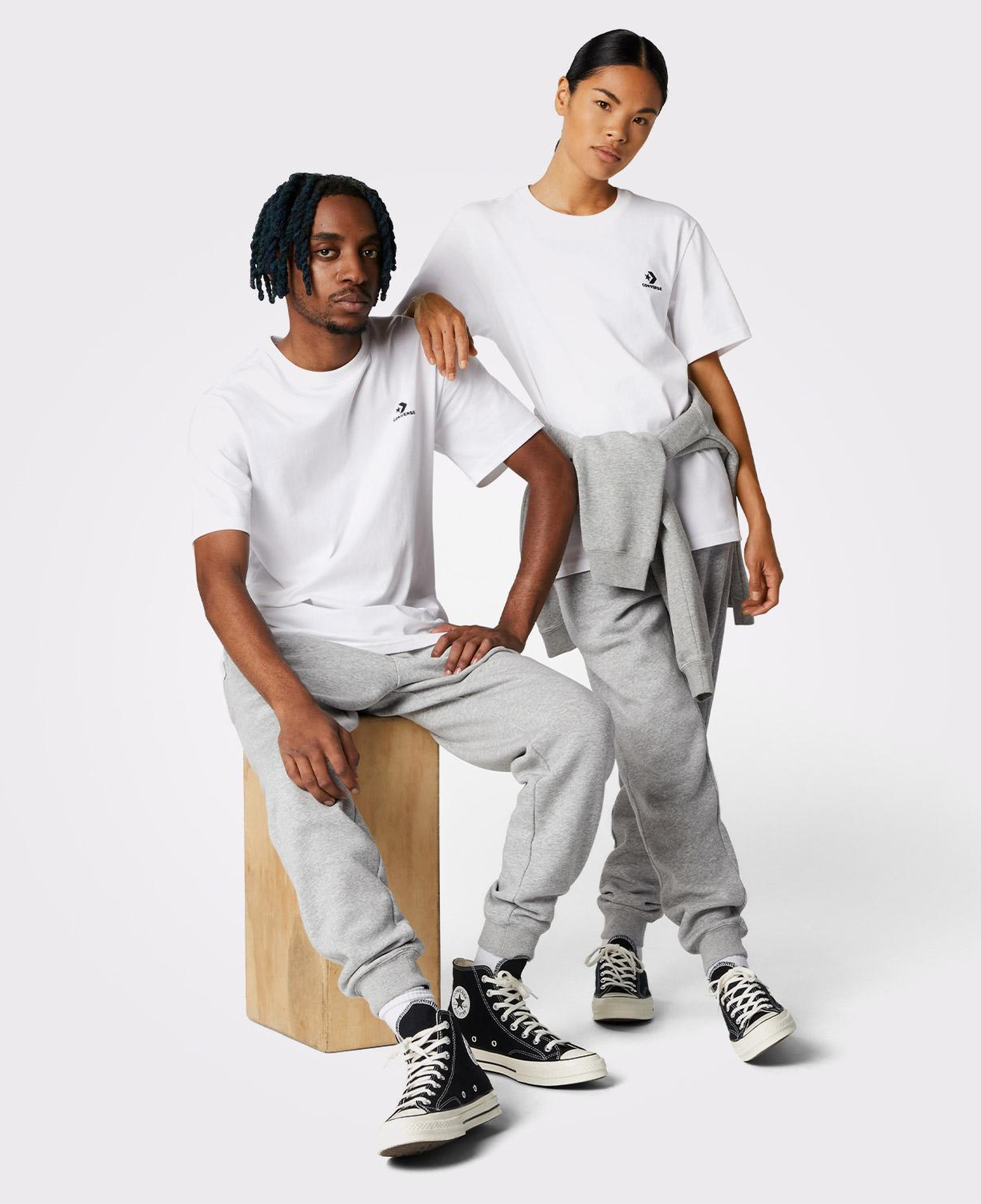 Converse Go-To Embroidered Star Chevron Unisex Beyaz T-Shirt