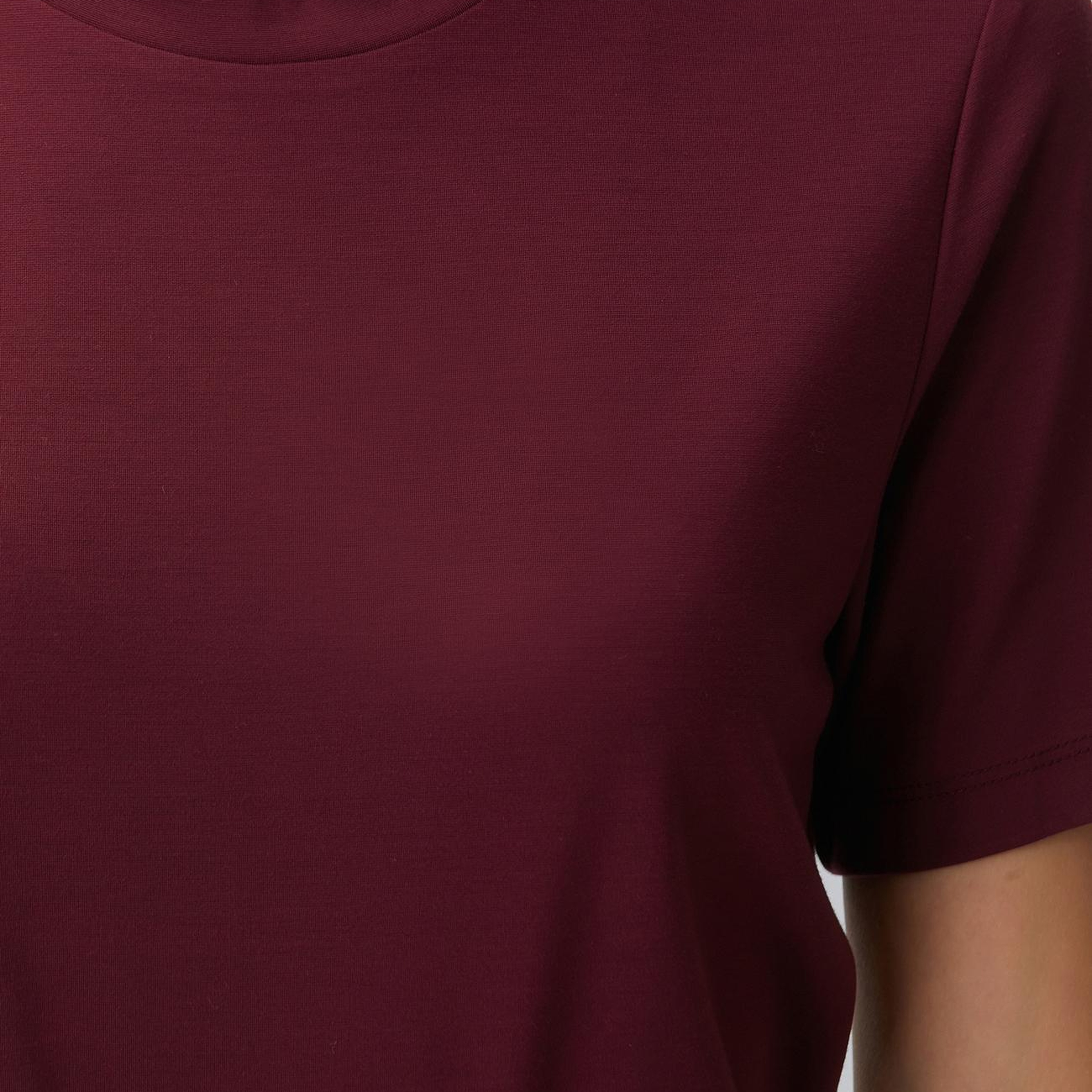 Network Kadın Bordo Basic Bisiklet Yaka T-shirt