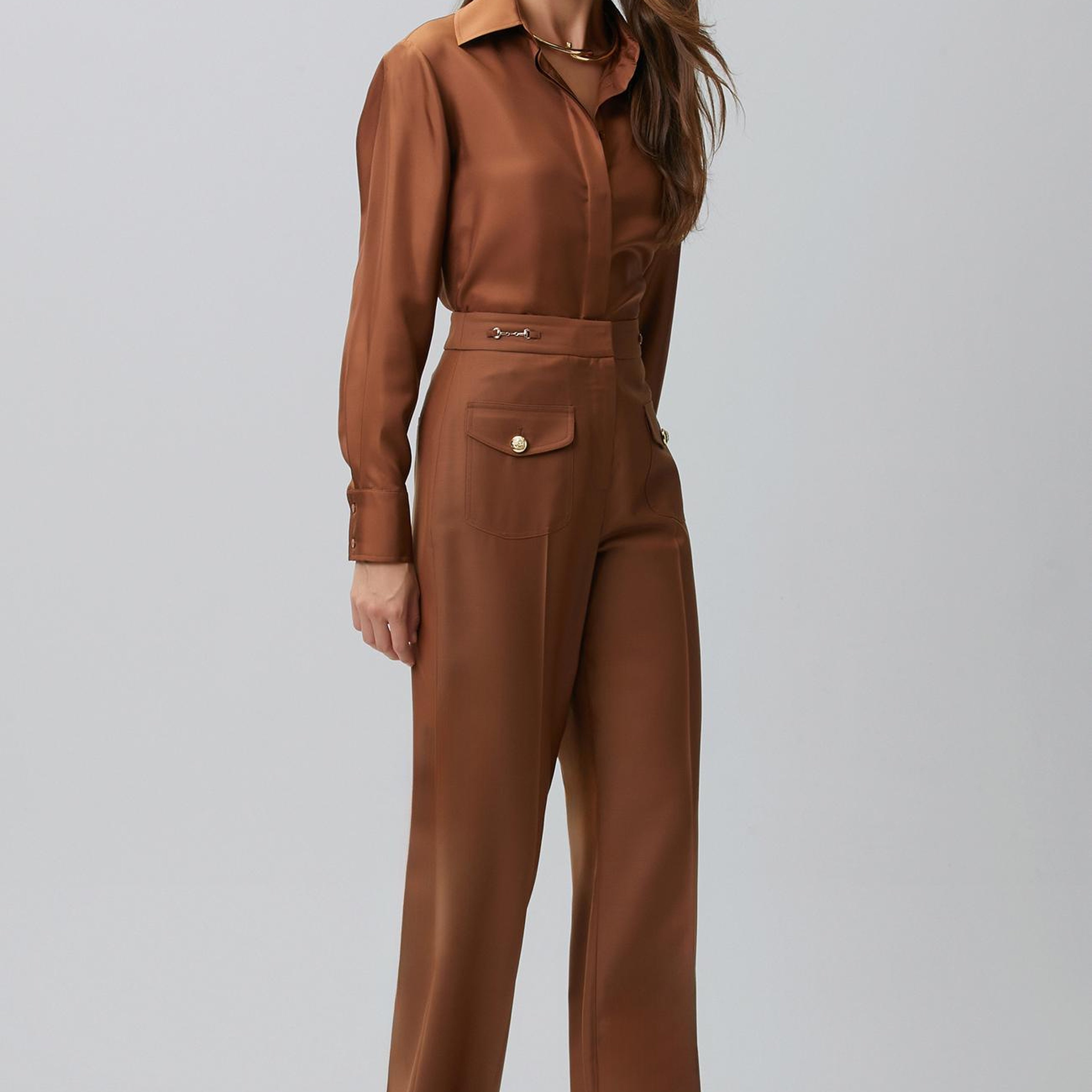 Network Kadın Tarçın Limited İpek Twill Gömlek