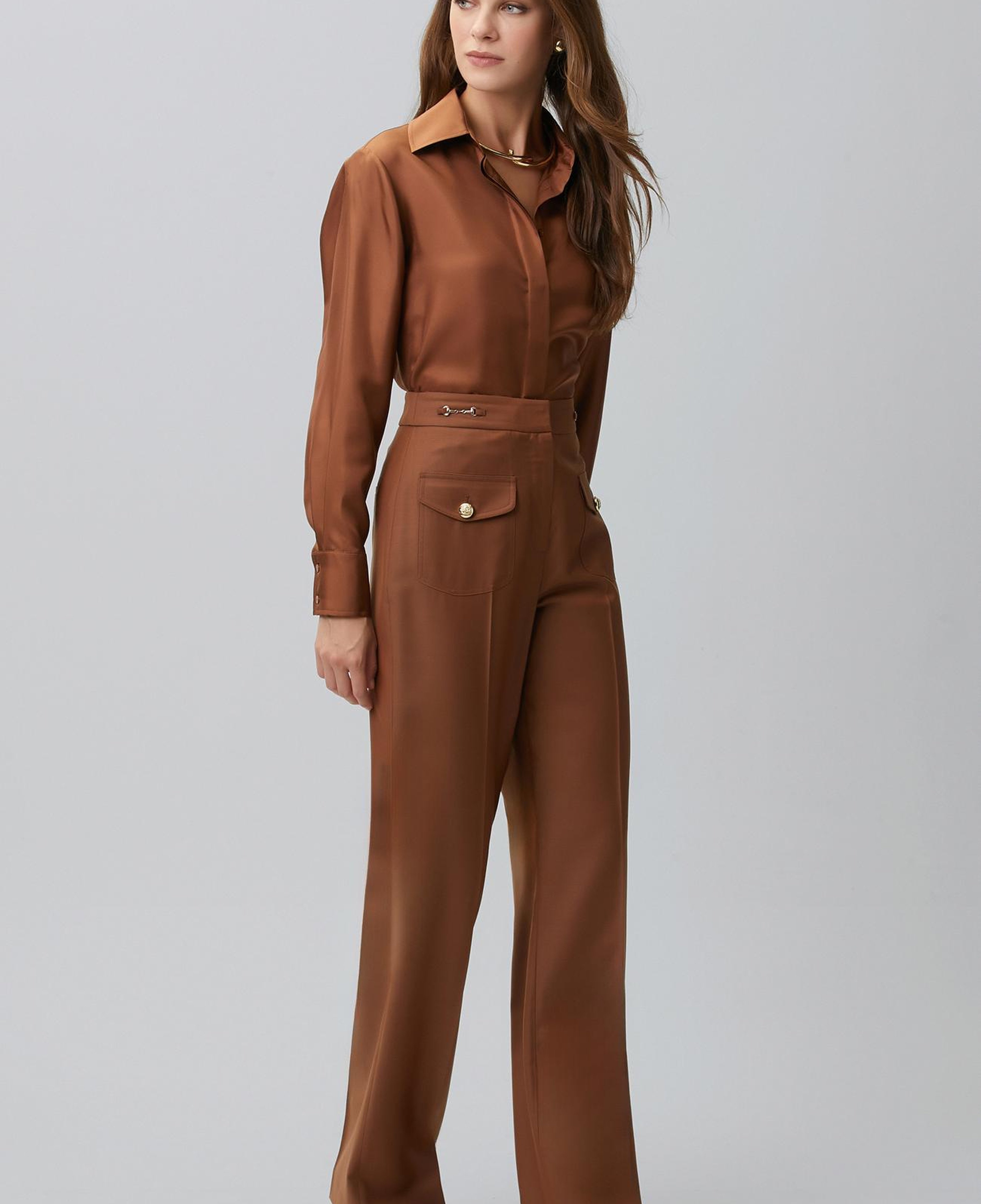 Network Kadın Tarçın Limited İpek Twill Gömlek
