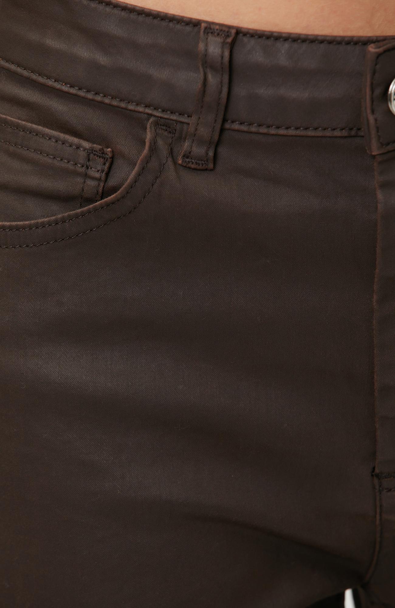 Network Kadın Koyu Kahverengi Kaplamalı Straight Denim Pantolon