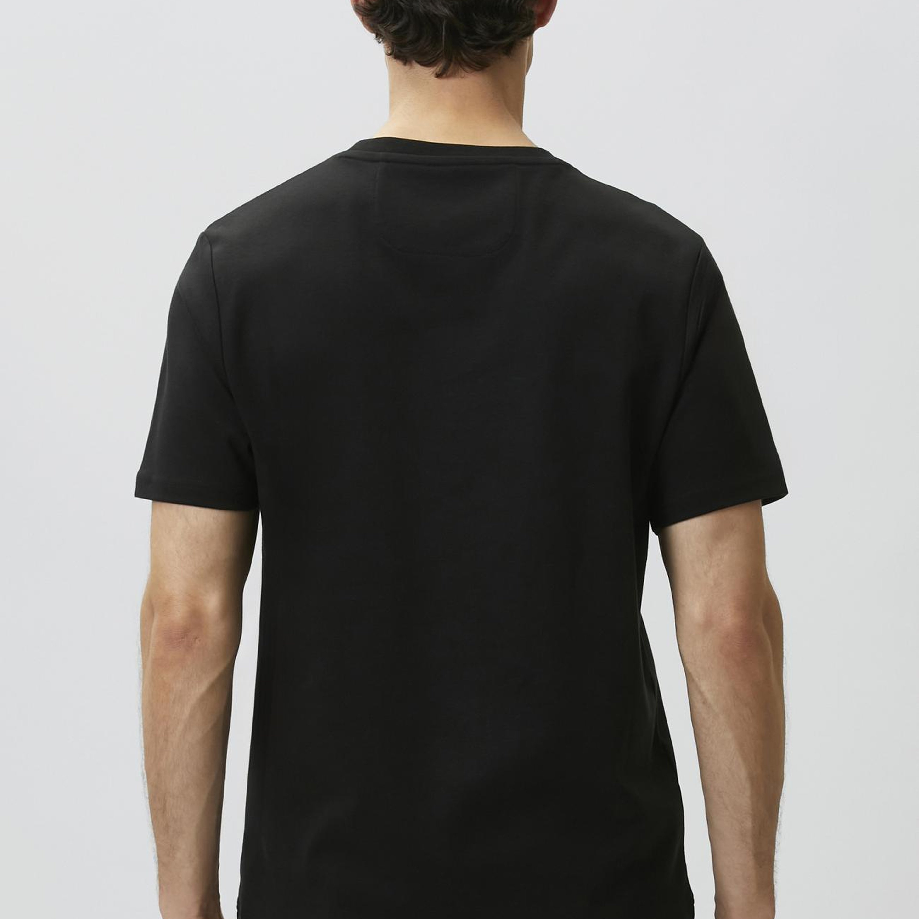 Network Erkek Siyah Satranç Baskılı T-shirt