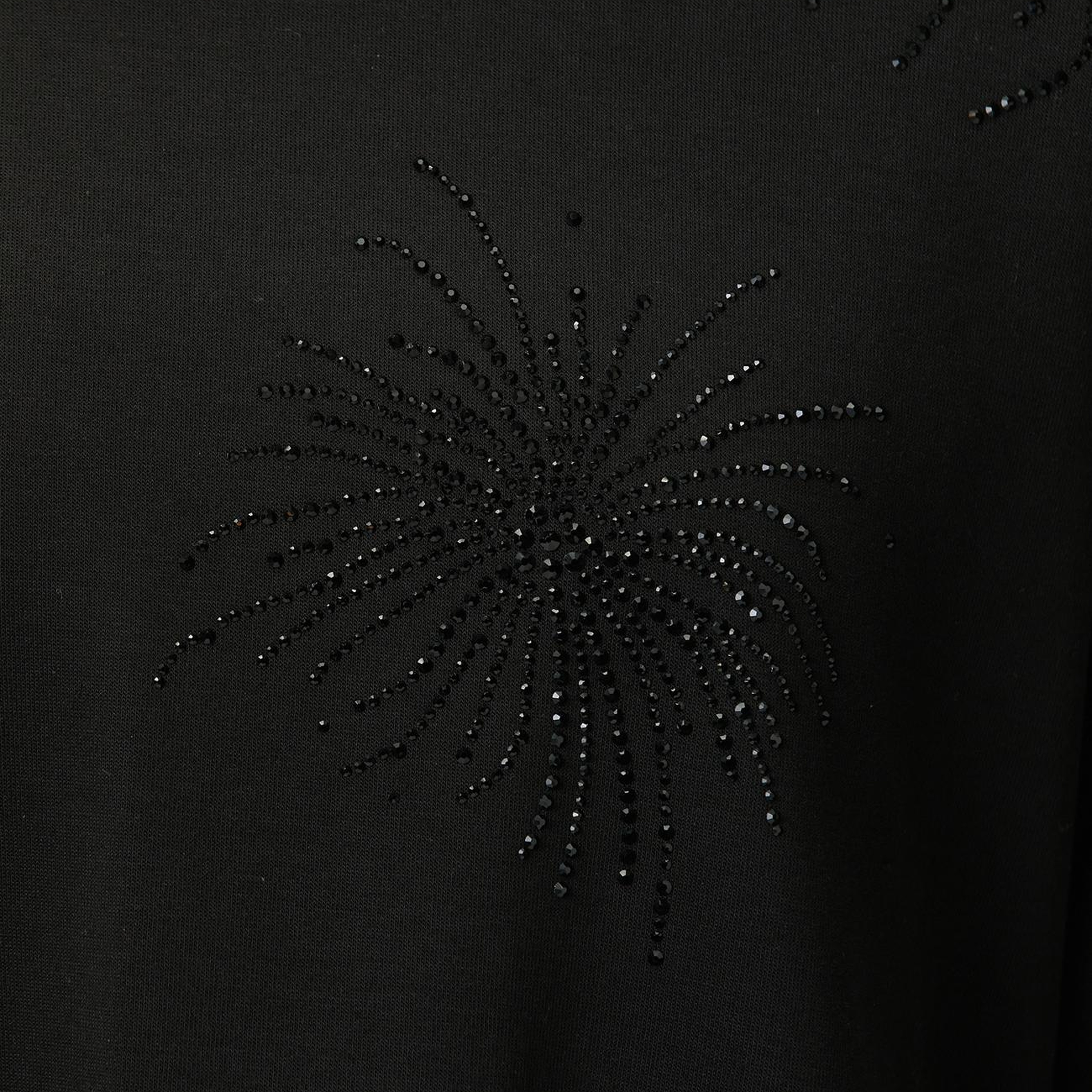 Network Kadın Siyah Taş Detaylı Dokuma Garnili Sweatshirt
