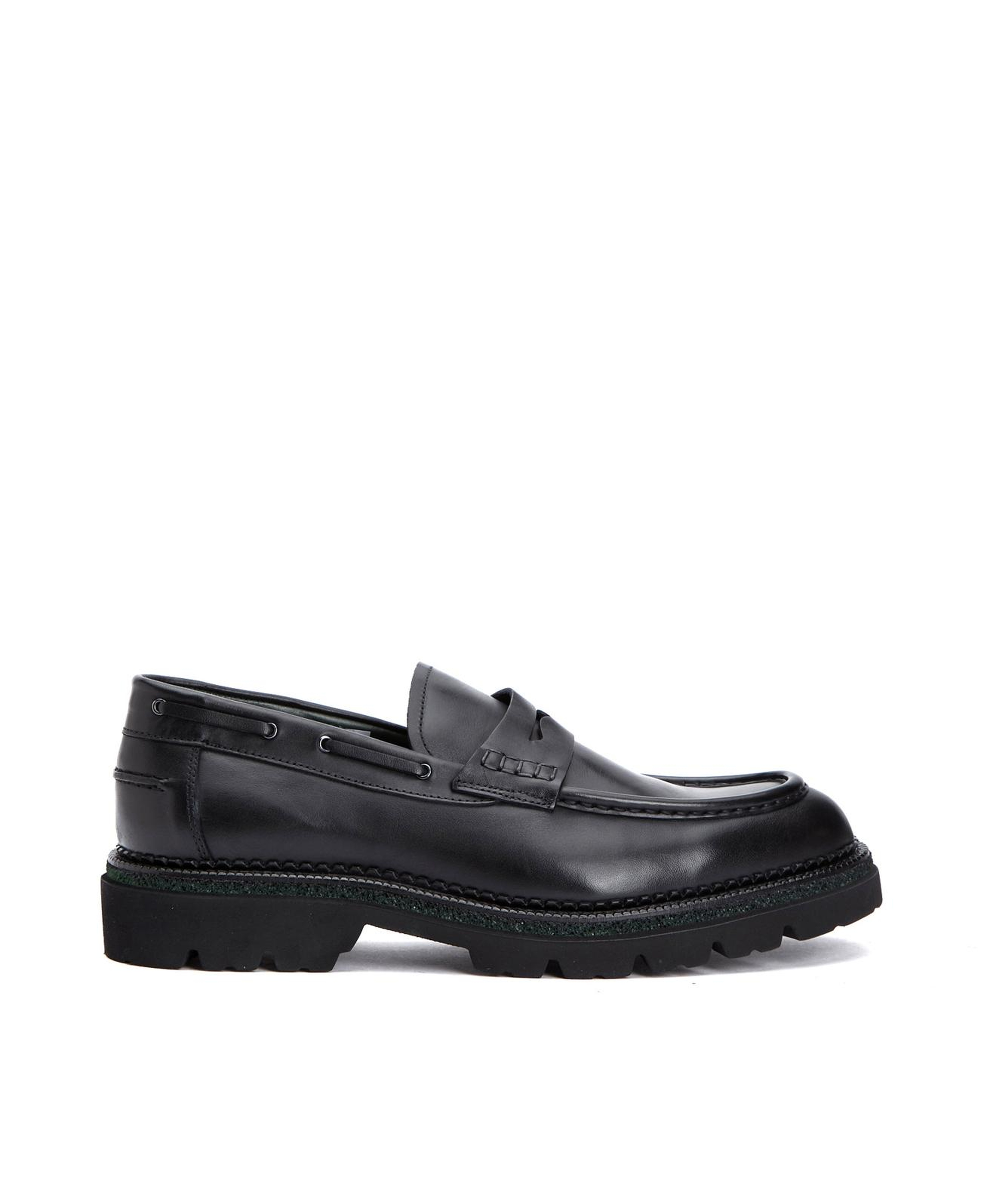 George Hogg Erkek Siyah Deri Loafer