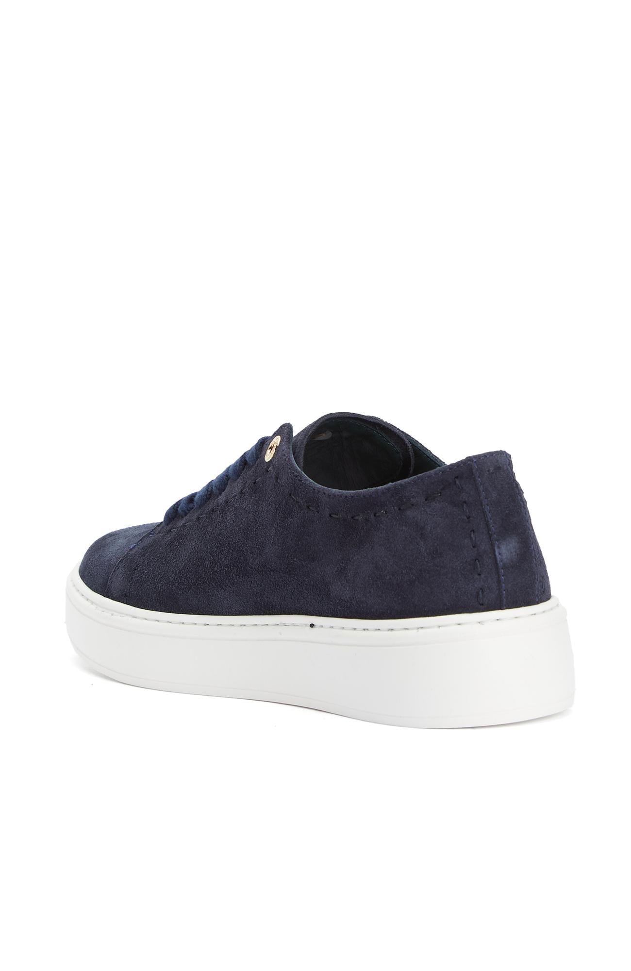 George Hogg Kadın Lacivert Saraç Detaylı Süet Sneaker