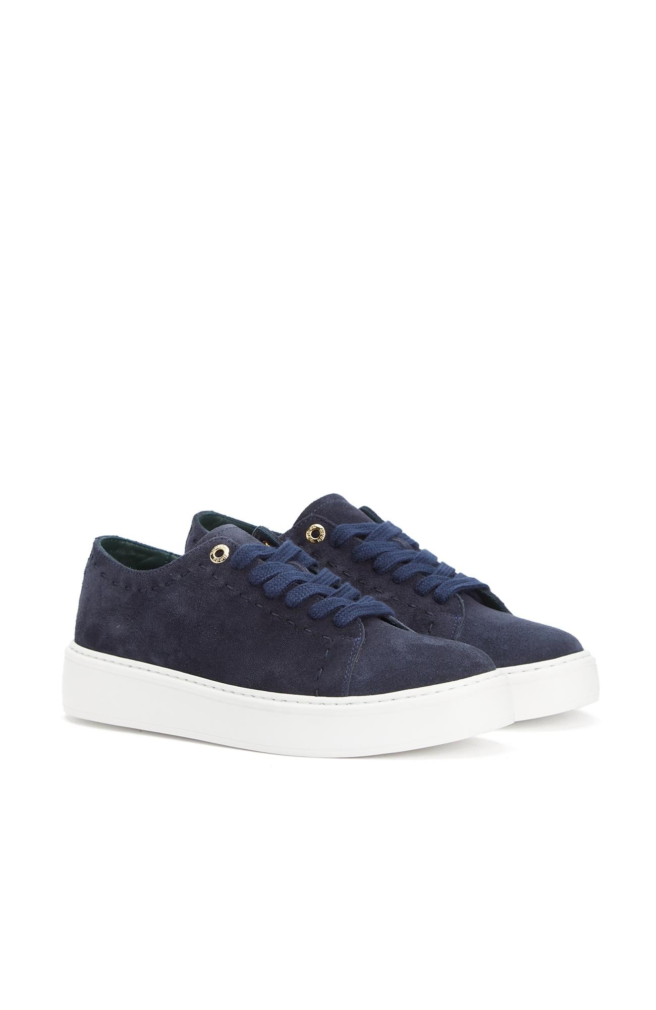 George Hogg Kadın Lacivert Saraç Detaylı Süet Sneaker