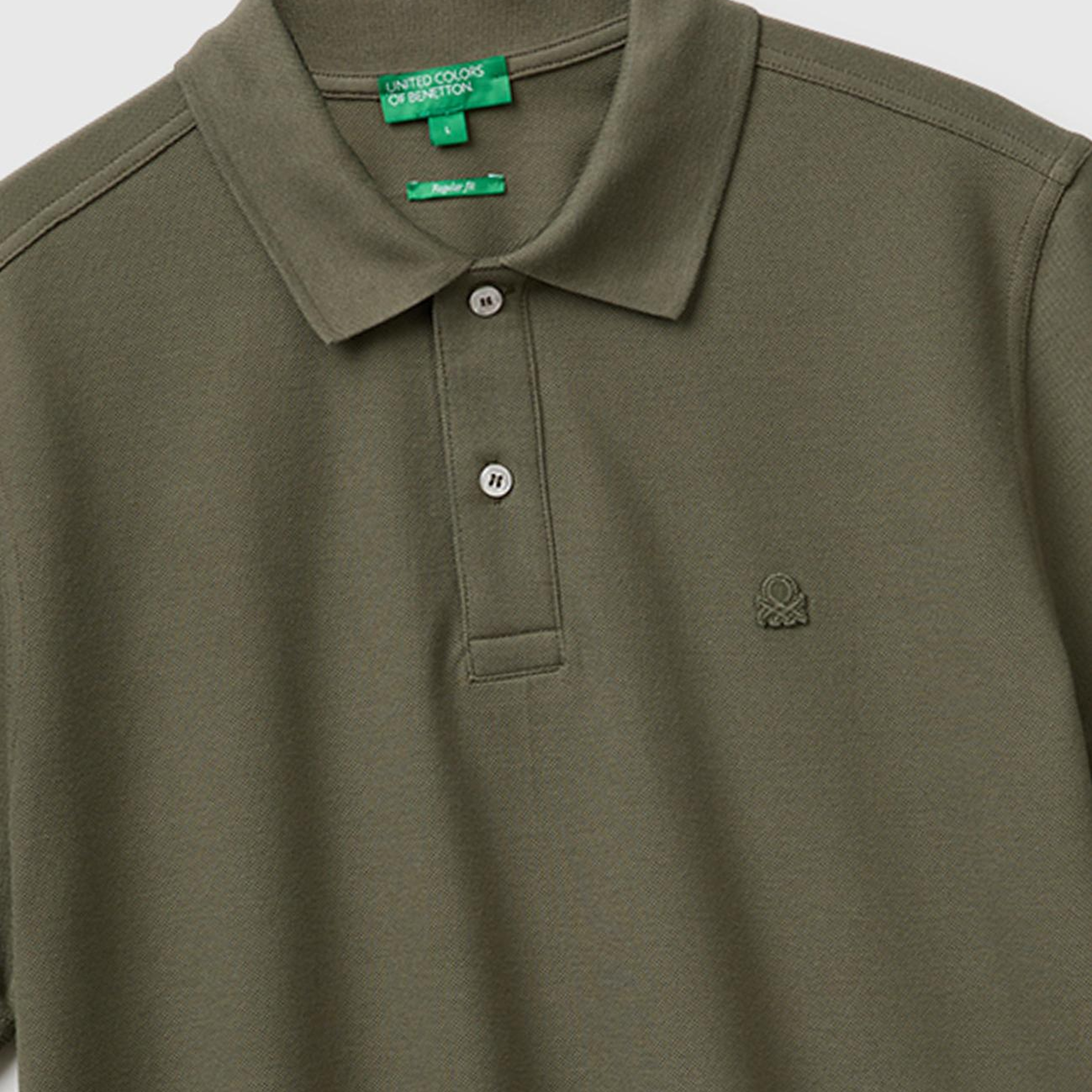 Erkek Koyu Haki Regular Fit Kısa Kollu Polo T-Shirt