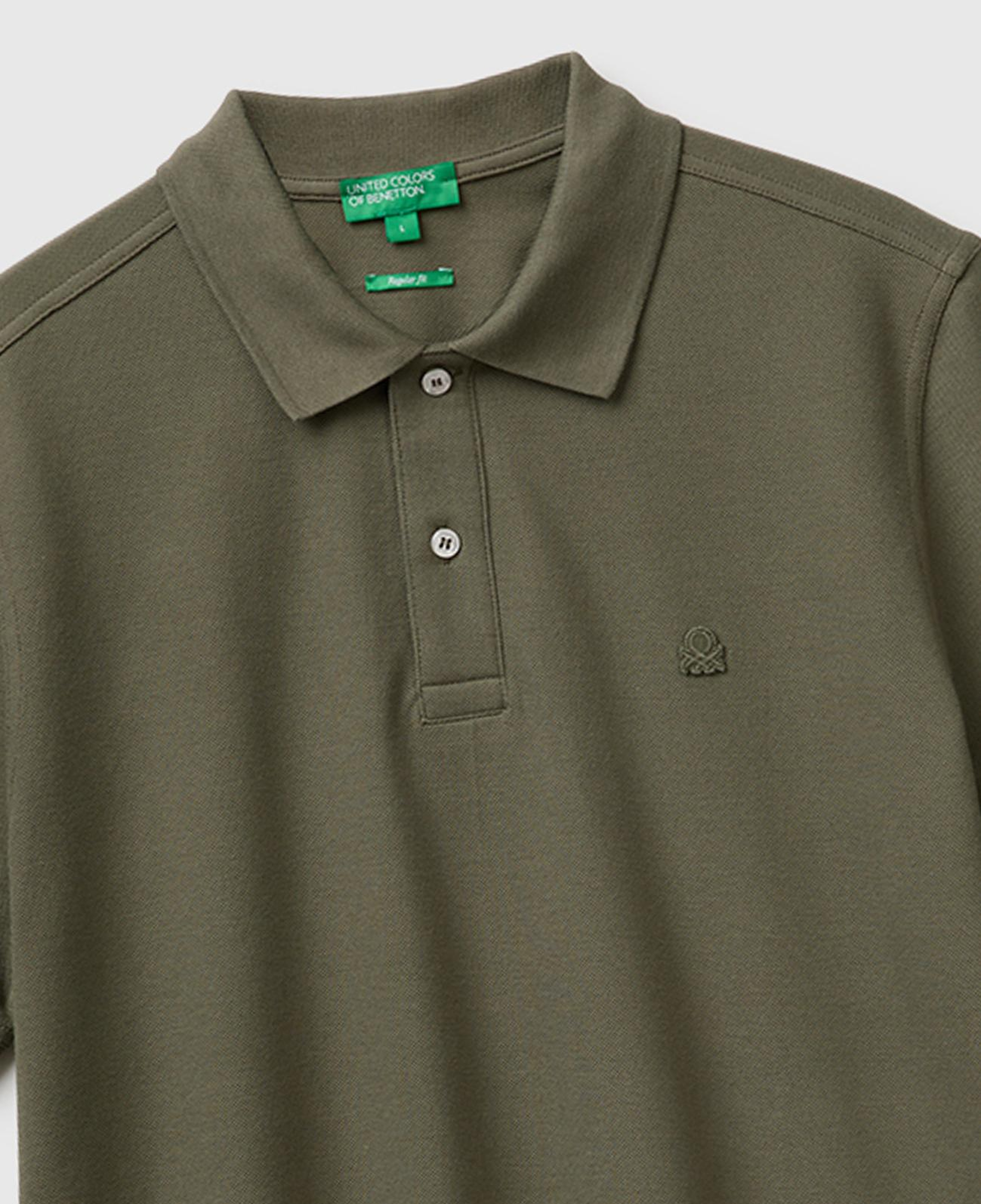 Erkek Koyu Haki Regular Fit Kısa Kollu Polo T-Shirt