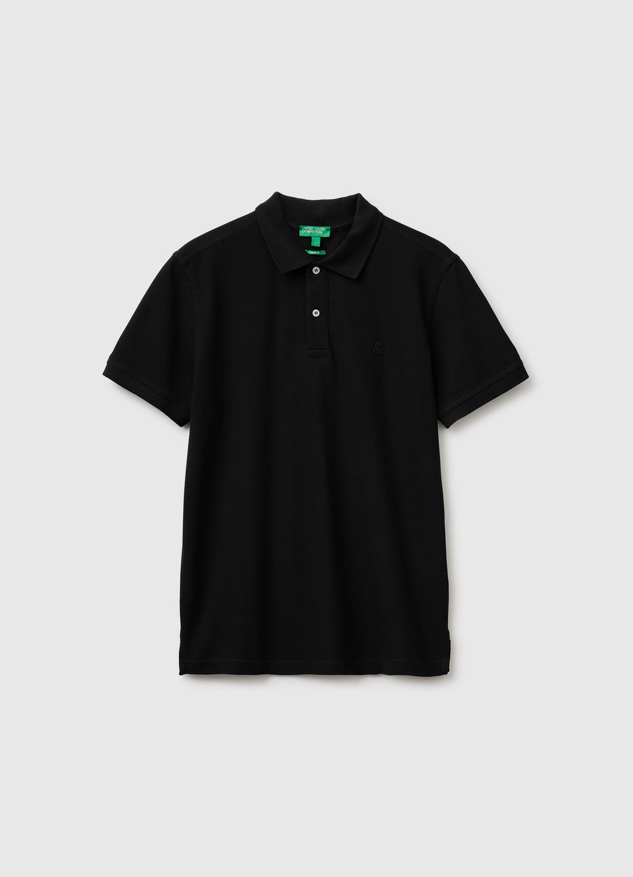 Erkek Siyah Regular Fit Kısa Kollu Polo T-Shirt