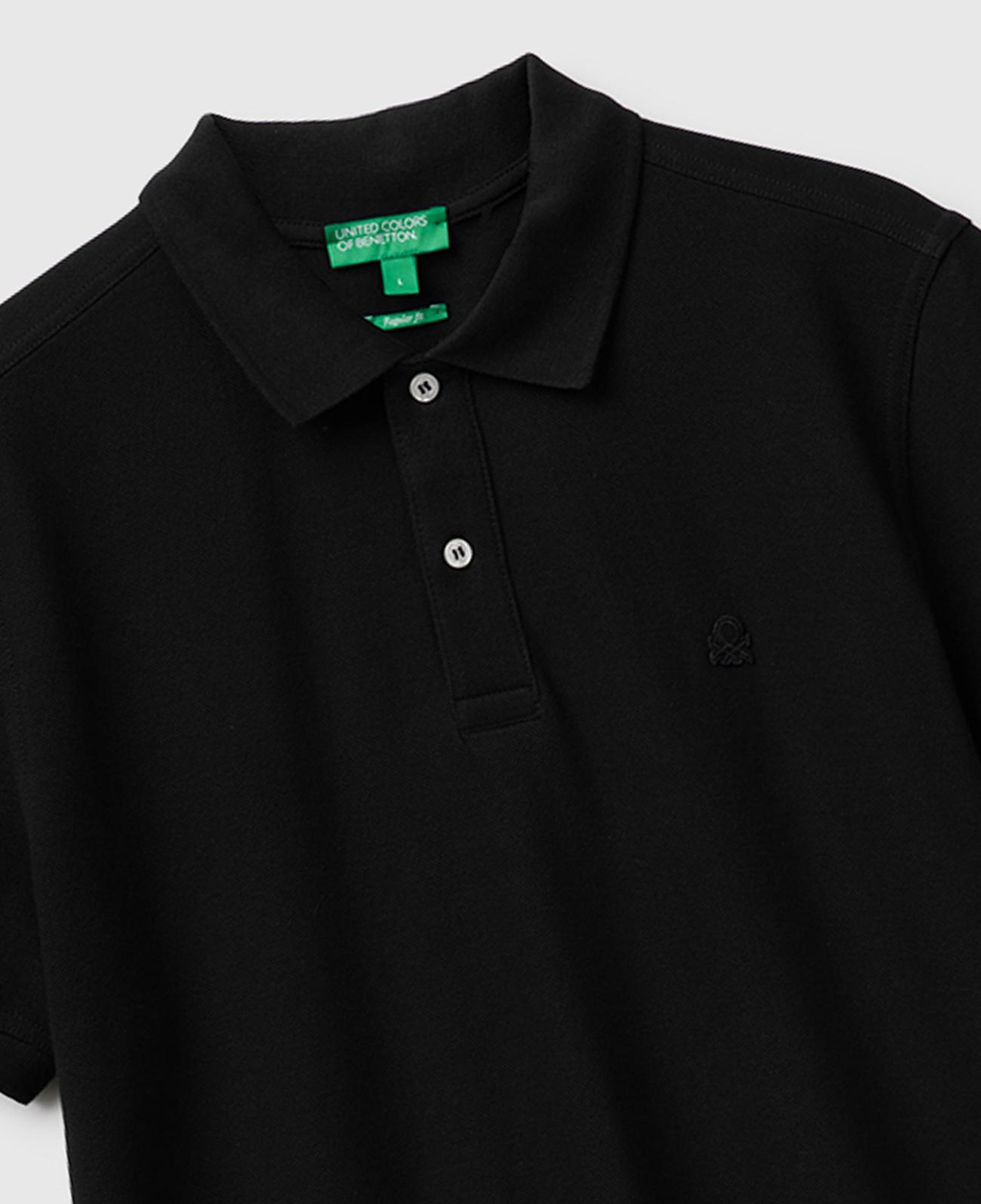 Erkek Siyah Regular Fit Kısa Kollu Polo T-Shirt