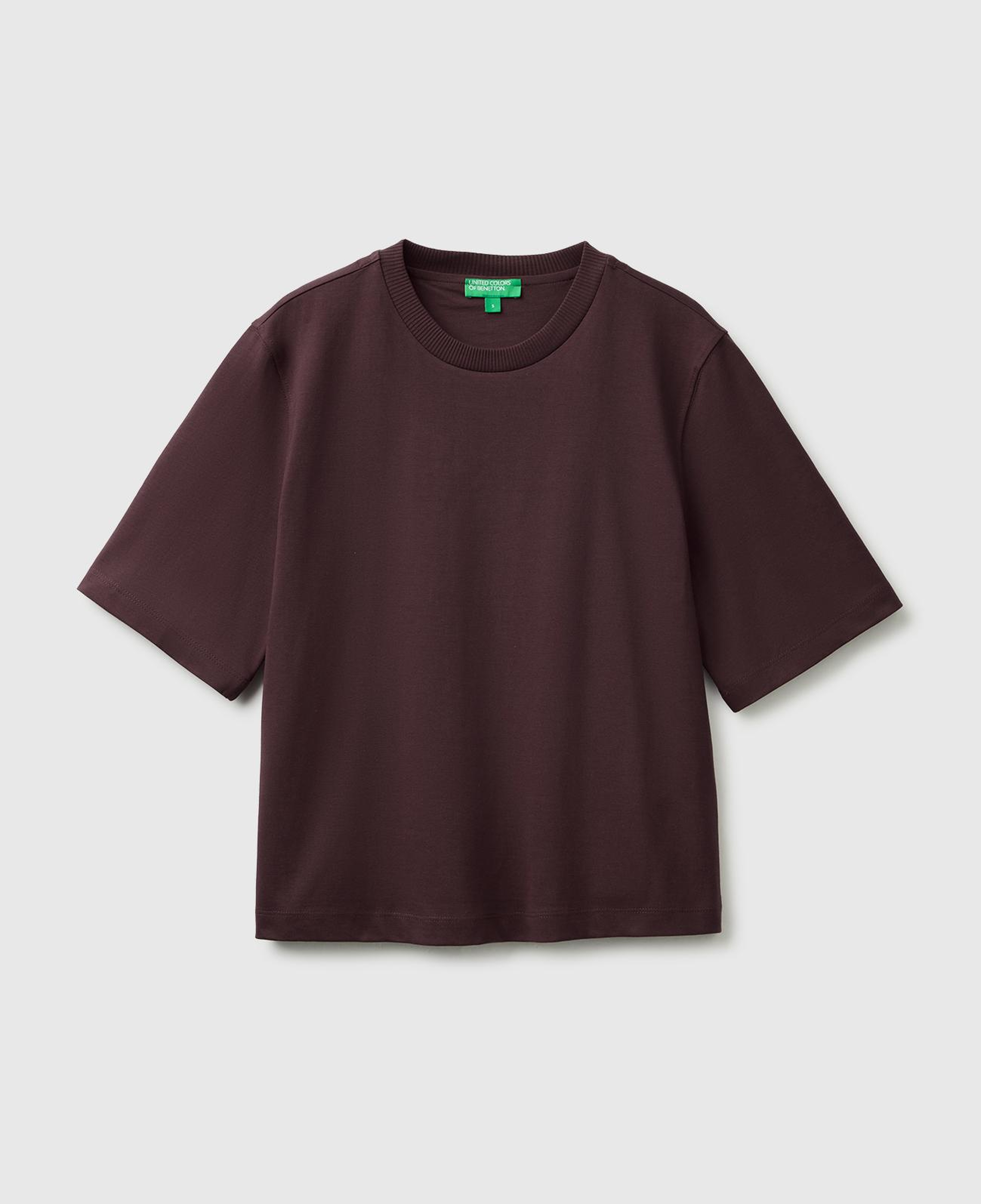 Kadın Kahverengi %100 Koton Boxy Fit T-Shirt