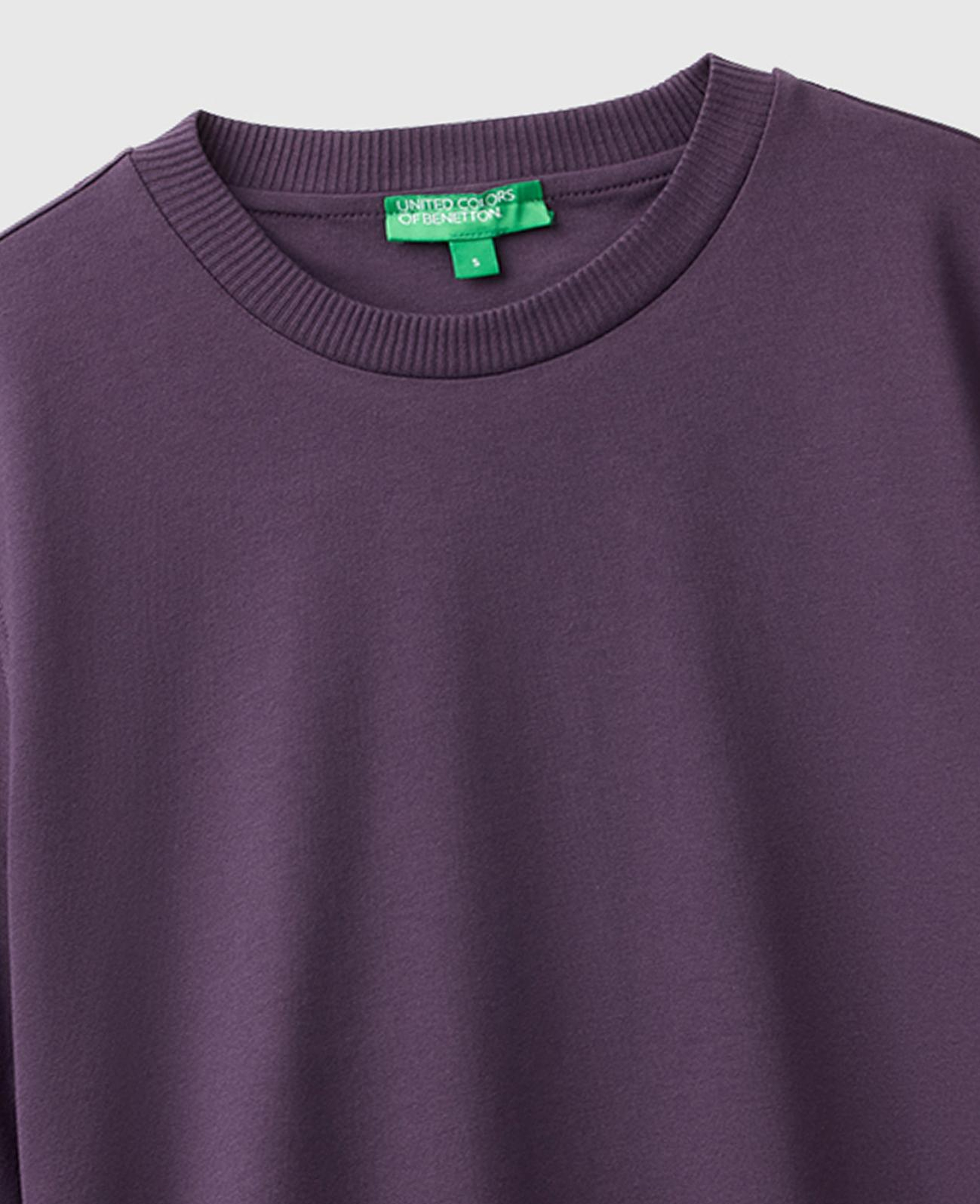 Kadın Koyu Mor %100 Koton Boxy Fit T-Shirt
