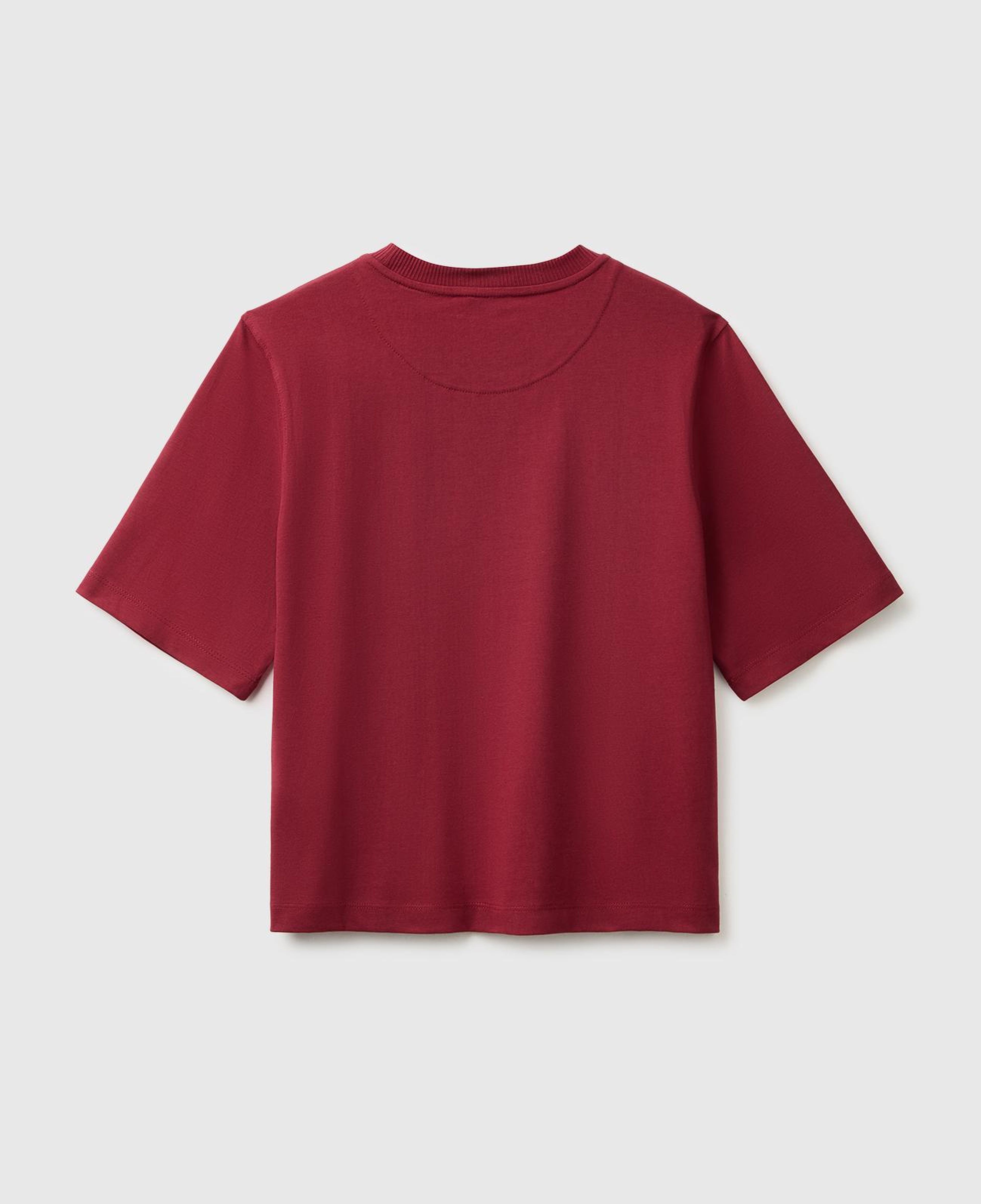 Kadın Mürdüm %100 Koton Boxy Fit T-Shirt