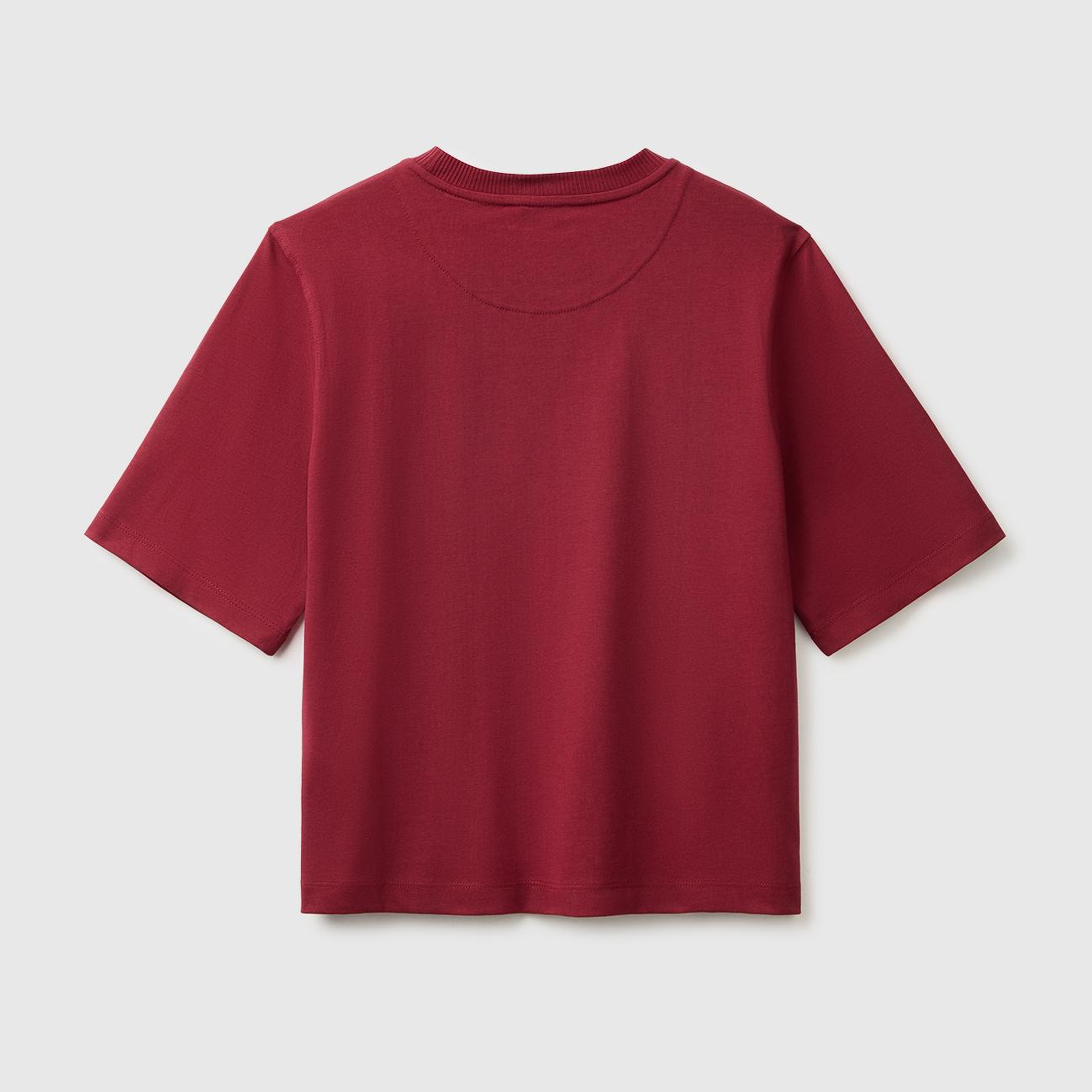 Kadın Mürdüm %100 Koton Boxy Fit T-Shirt
