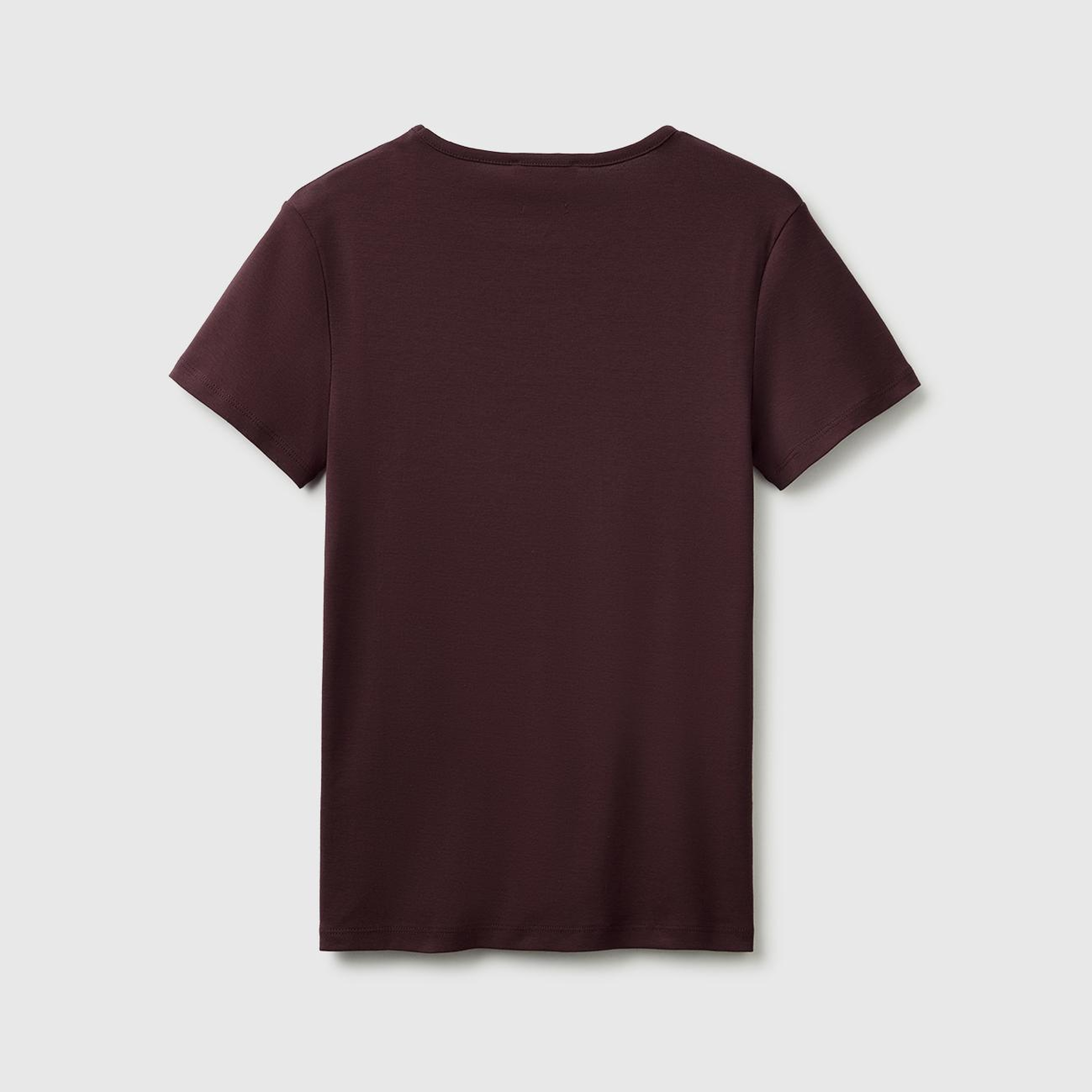 Kadın Kahverengi %100 Pamuk Bisiklet Yaka T-Shirt